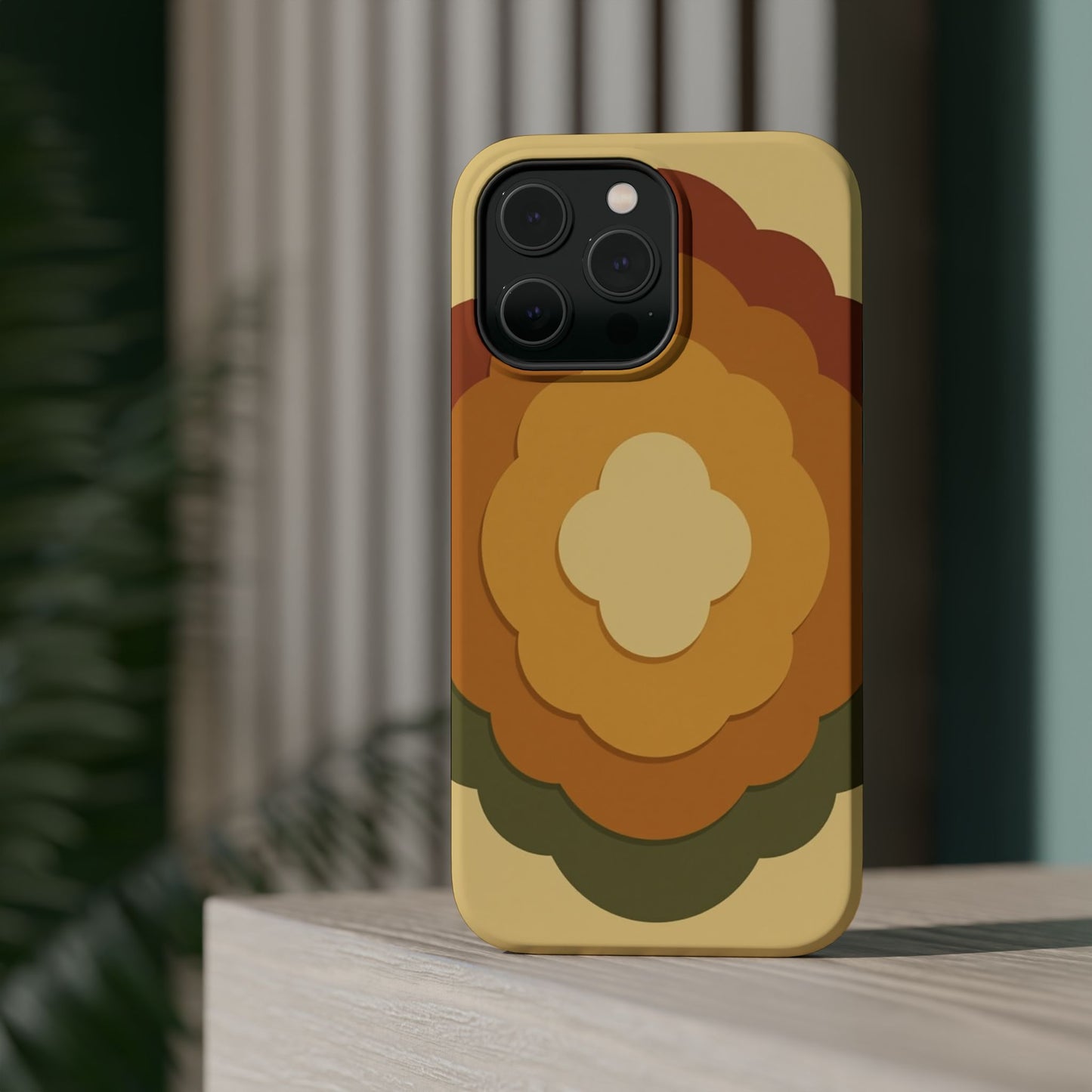 Retro Layered Bloom iPhone Case - 70s Flower Power Design, Vintage Aesthetic Gift Idea
