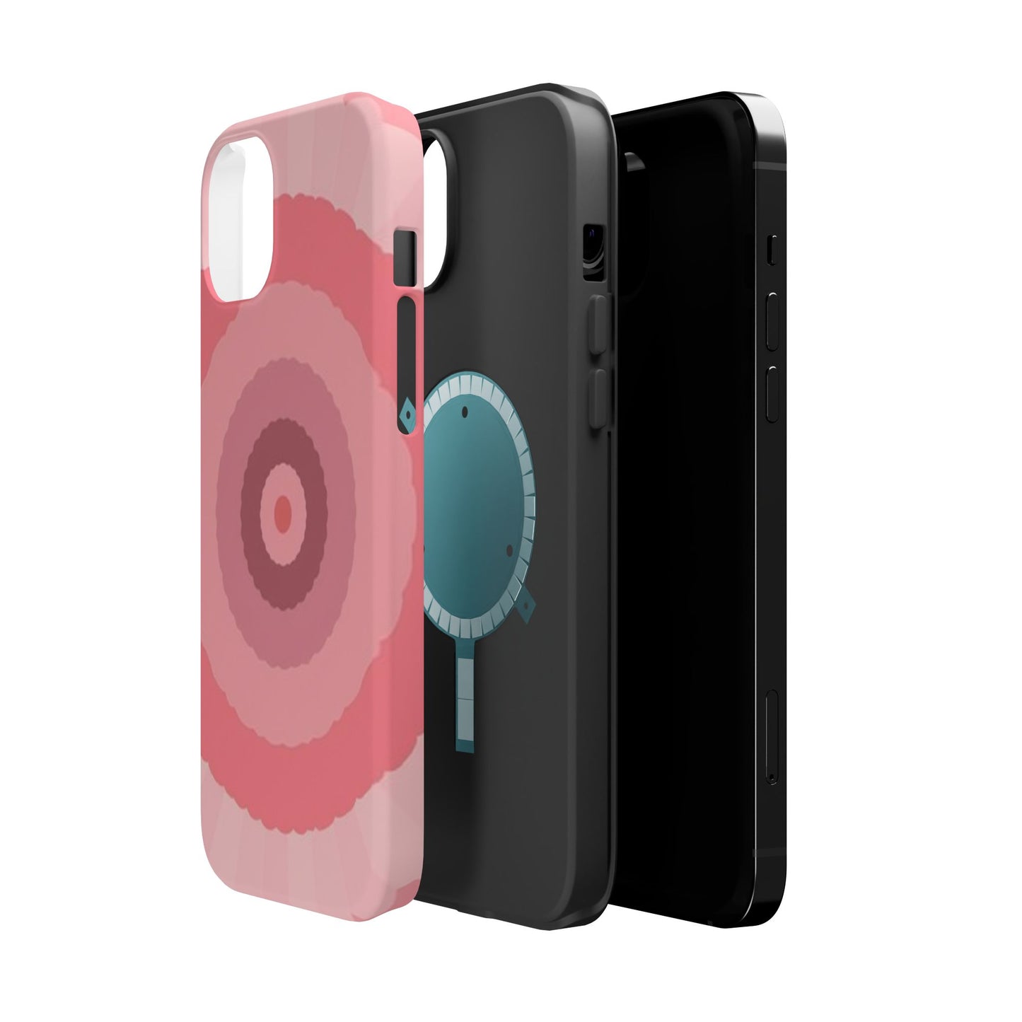 Retro Pink iPhone Case - 70s Aesthetic Wave Design - Cute Y2K Accessory