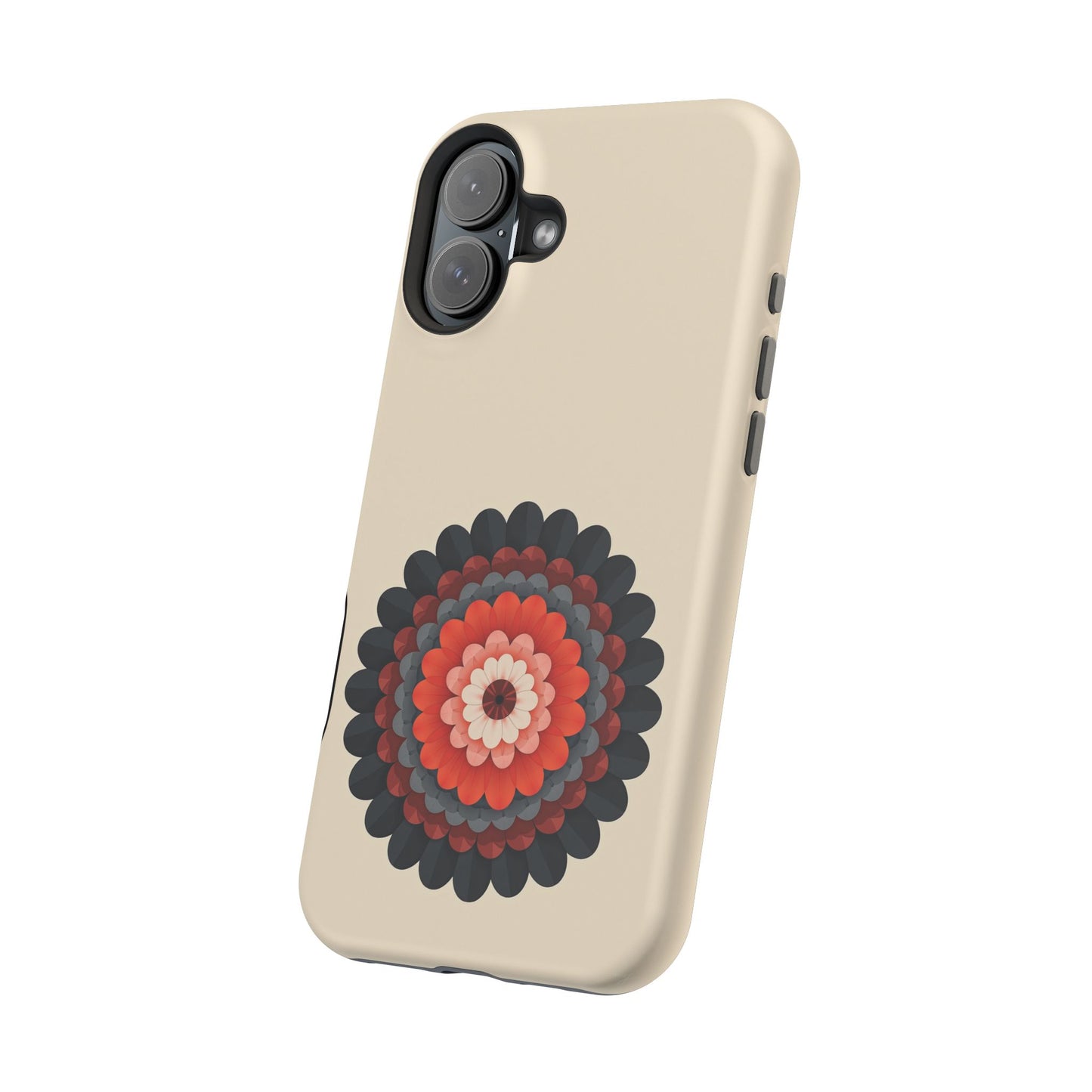 Red & Black Mandala iPhone Case - Bohemian Flower Design, Aesthetic Gift Idea