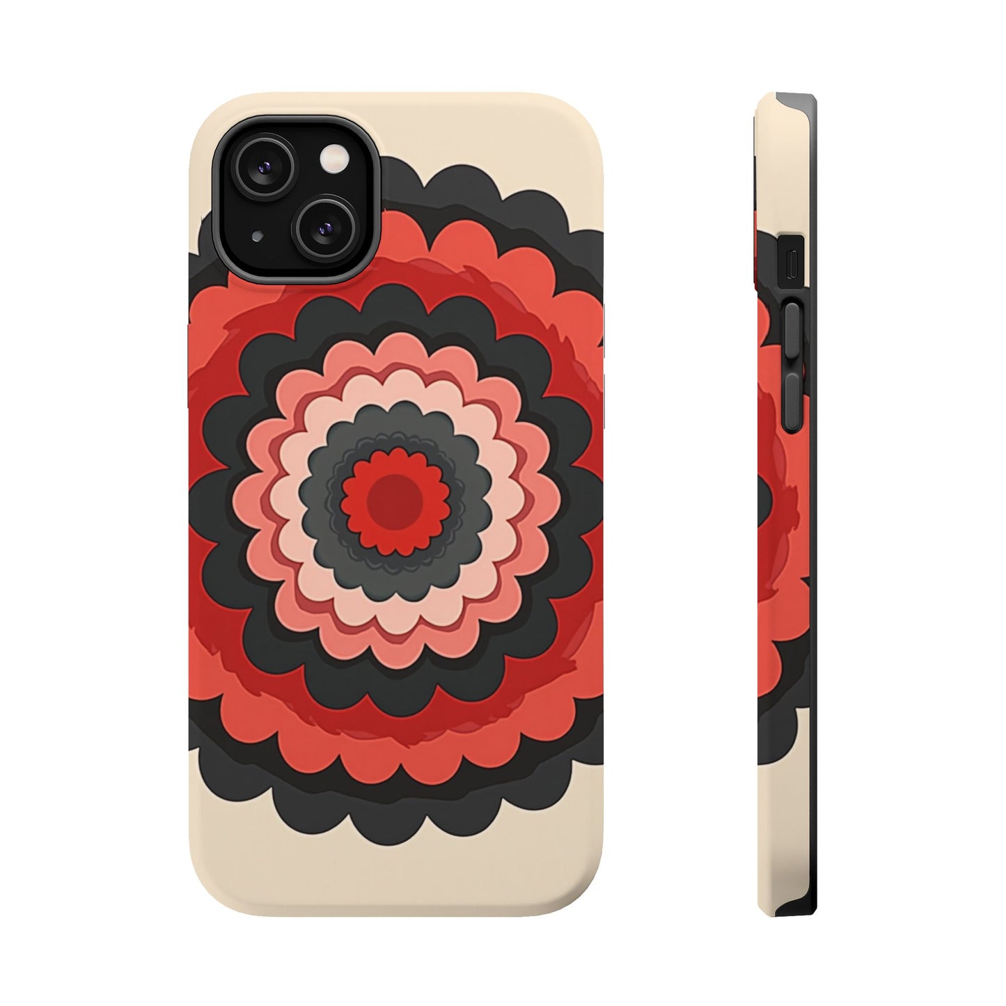 Layered Scallop Bloom iPhone Case - Retro Floral Design, Bold Aesthetic Gift Idea