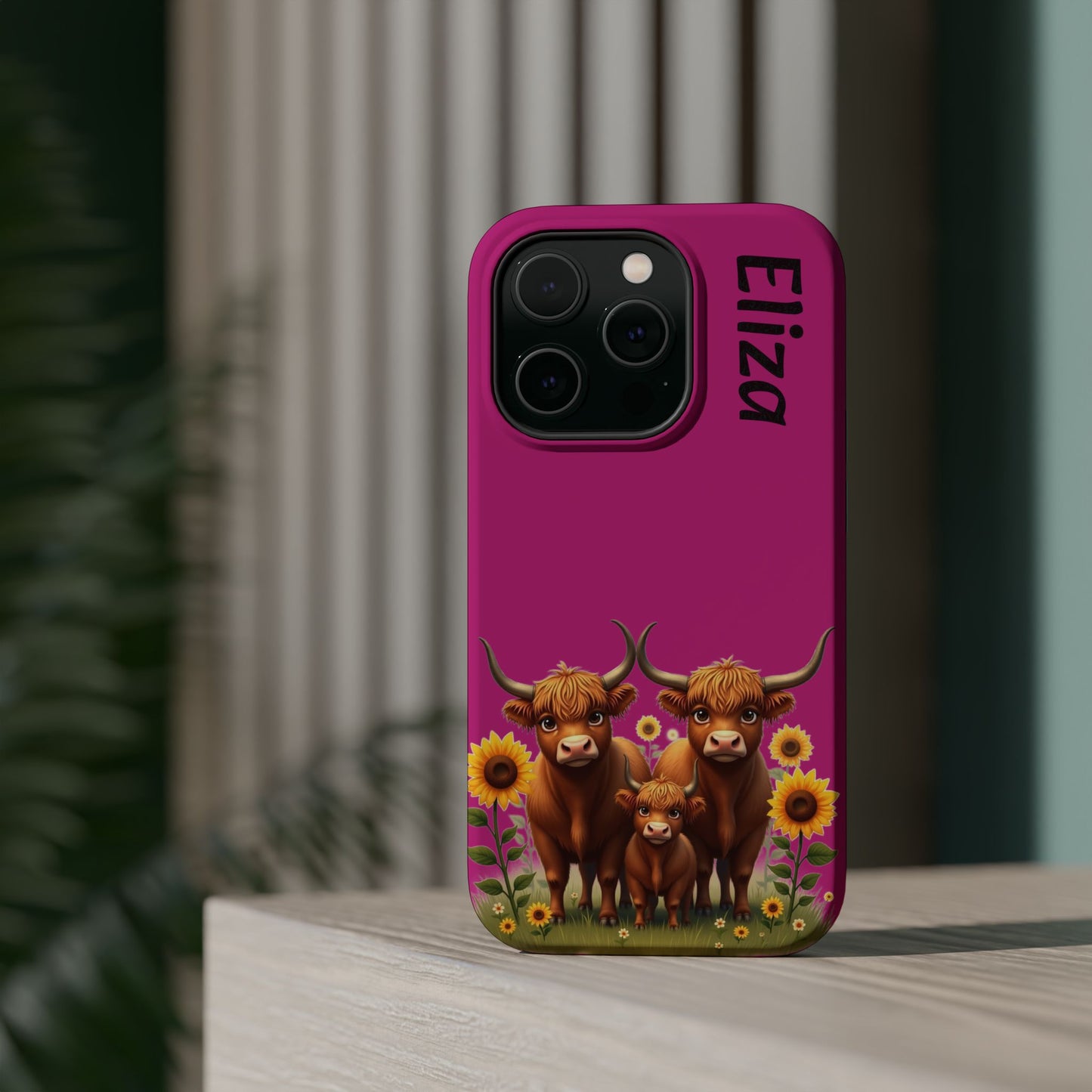 Highland Cow Phone Case - Personalized Custom Name | Cute Farm Animal Gift | iPhone Cases for Women & Girls