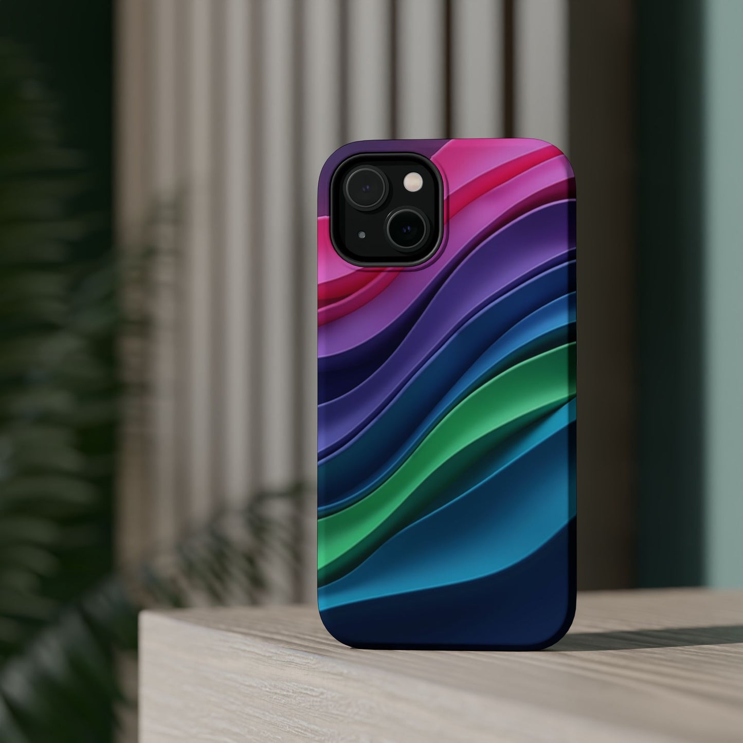 Rainbow Wave Phone Case - Colorful Abstract Design | Aesthetic iPhone Case | Trendy Gifts for Her | Vivid Gradient Art