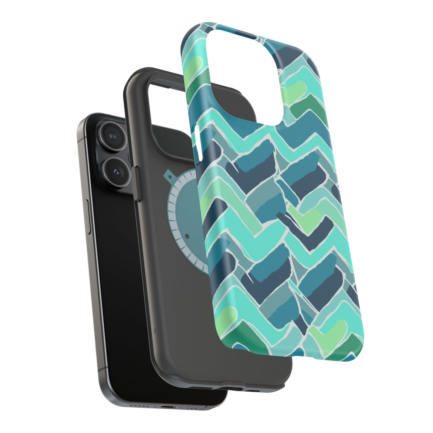 Watercolor Chevron Phone Case β Aesthetic Soft Pastel Phone Cover for iPhone | Unique Artistic Design with Floral Accents