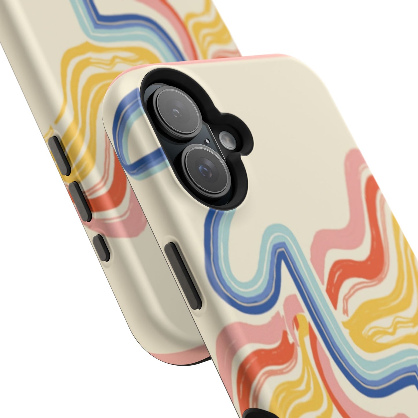 Retro Wave iPhone Case - Aesthetic Streamline Design, Trendy Gift Idea