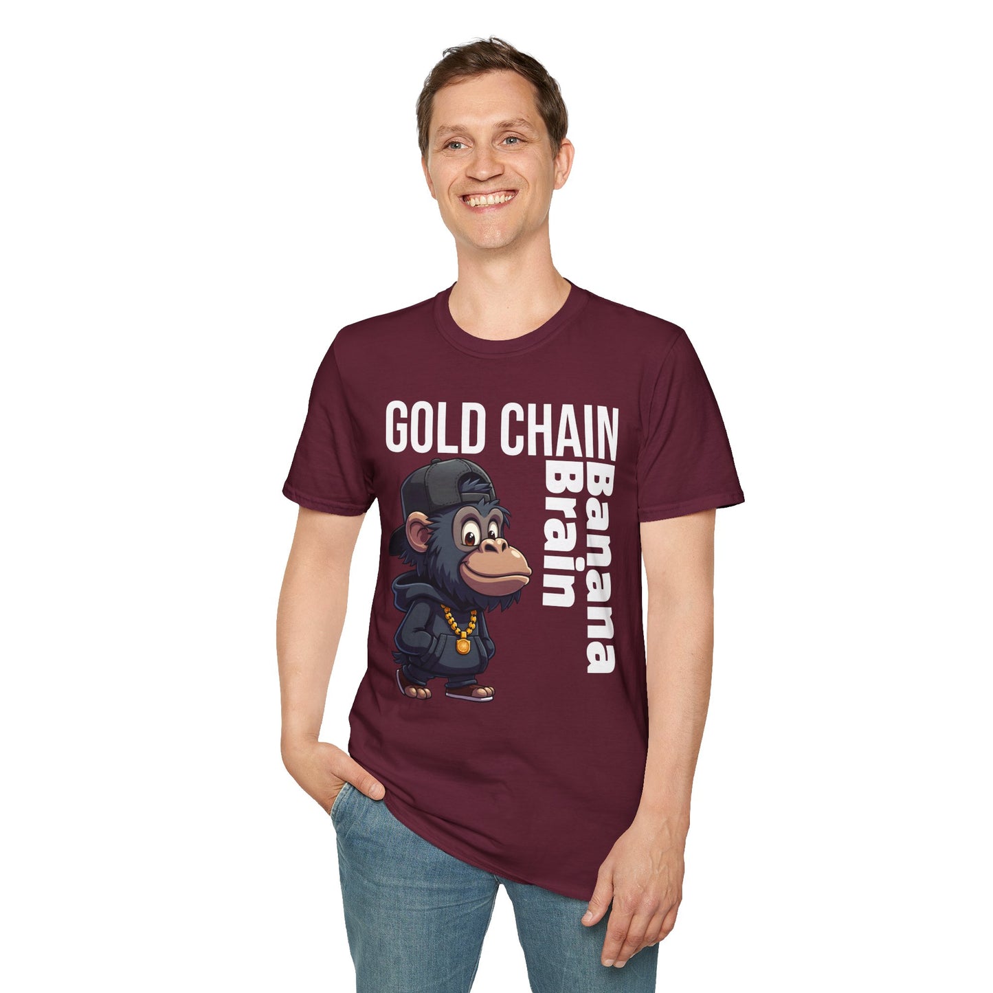 Gold Chain Banana Brain β Funny Hip-Hop Chimp T-Shirt