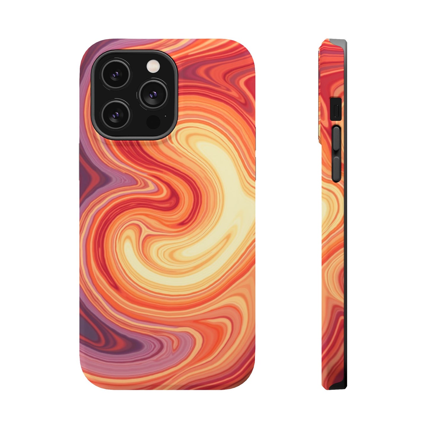 Sunset Phone Case - Orange Aesthetic iPhone Case, Warm Gift Idea, Trendy Swirl Design