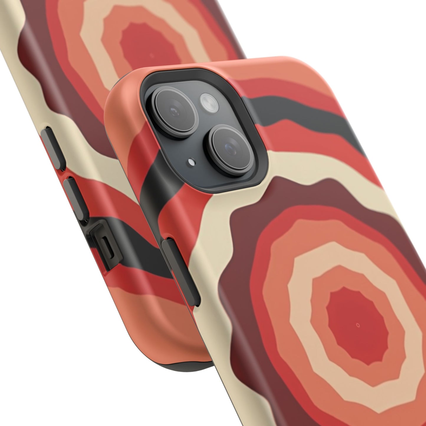 Retro Sunset iPhone Case - 70s Inspired Floral Design, Aesthetic Gift Idea