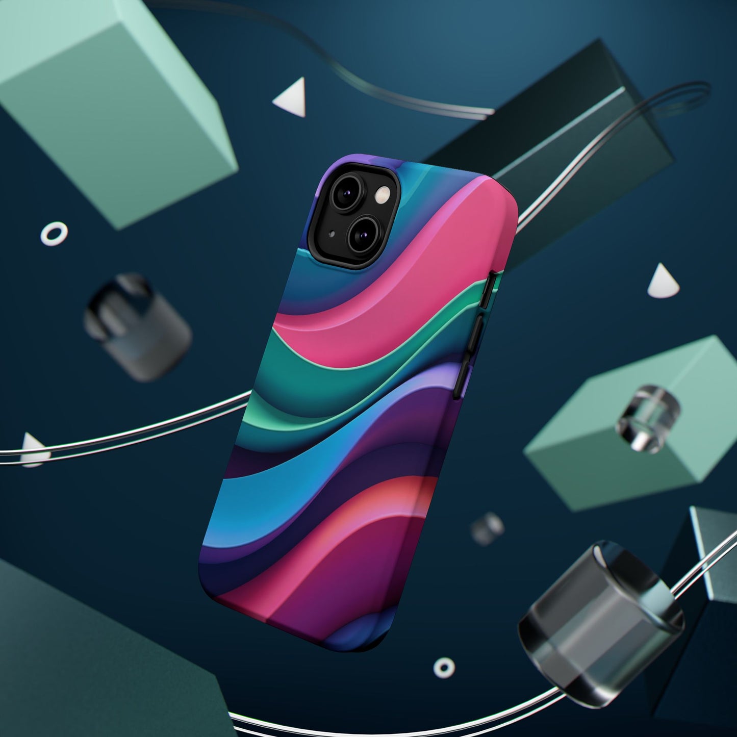 Aesthetic Wave Phone Case - Colorful iPhone Case, Ocean Gift Idea, Trendy Summer Accessory