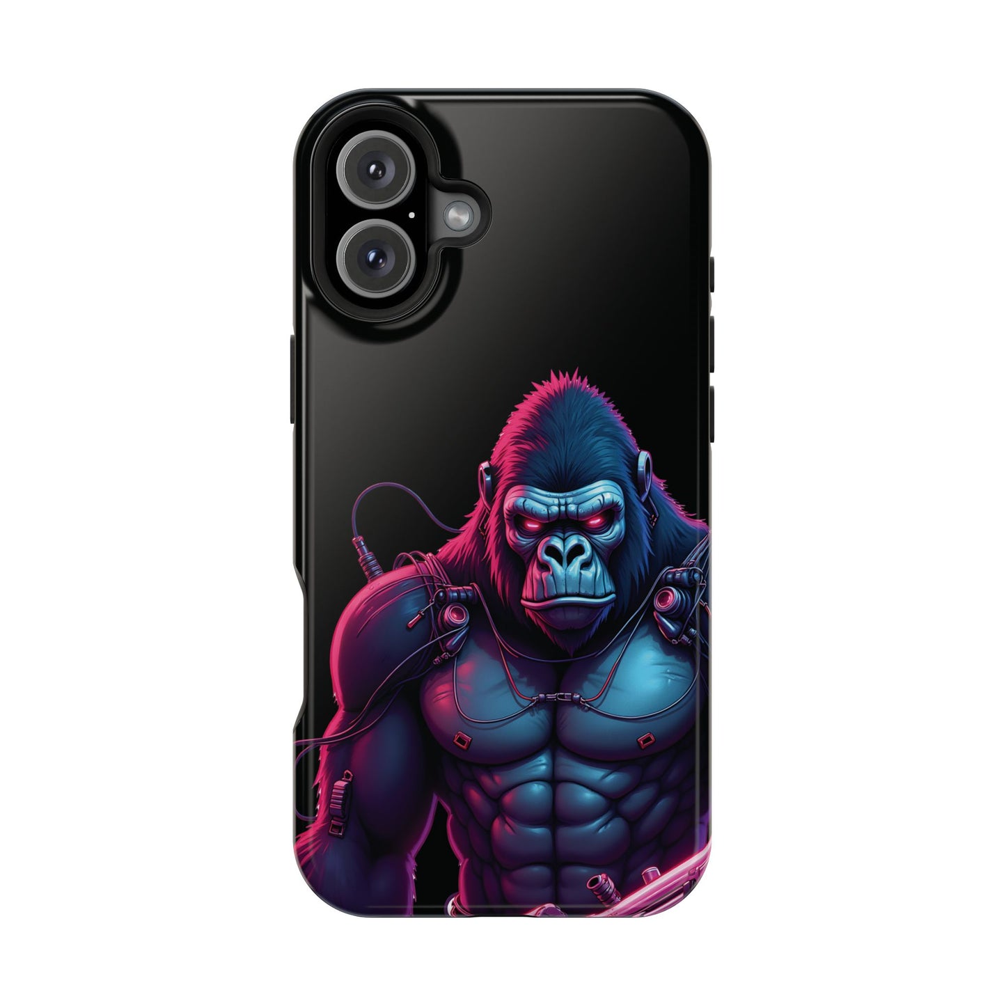 Cyber Primal Phone Case – Neon Power, Gorilla Strength