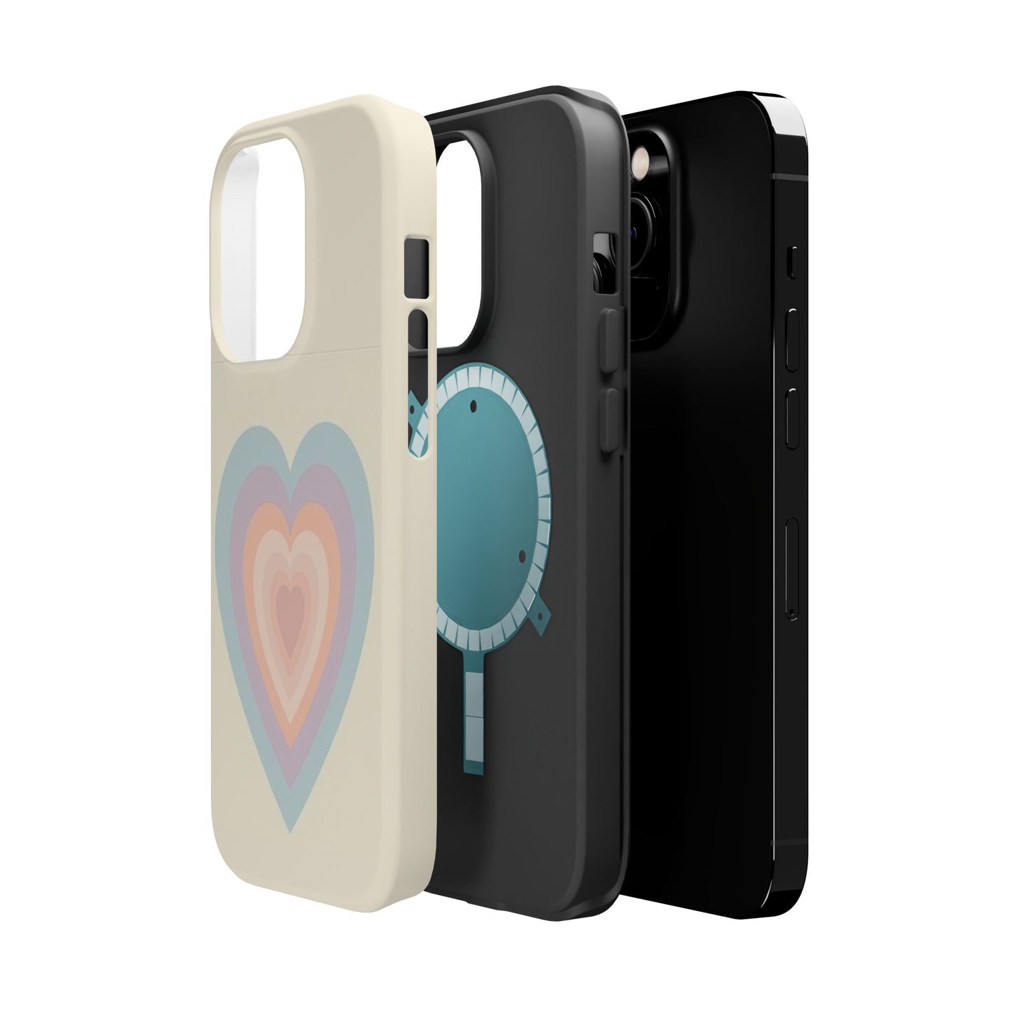 Pastel Heart iPhone Case - Retro Aesthetic Y2K Gift - Cute Phone Accessories