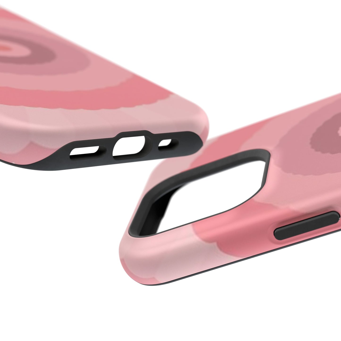 Retro Pink iPhone Case - 70s Aesthetic Wave Design - Cute Y2K Accessory