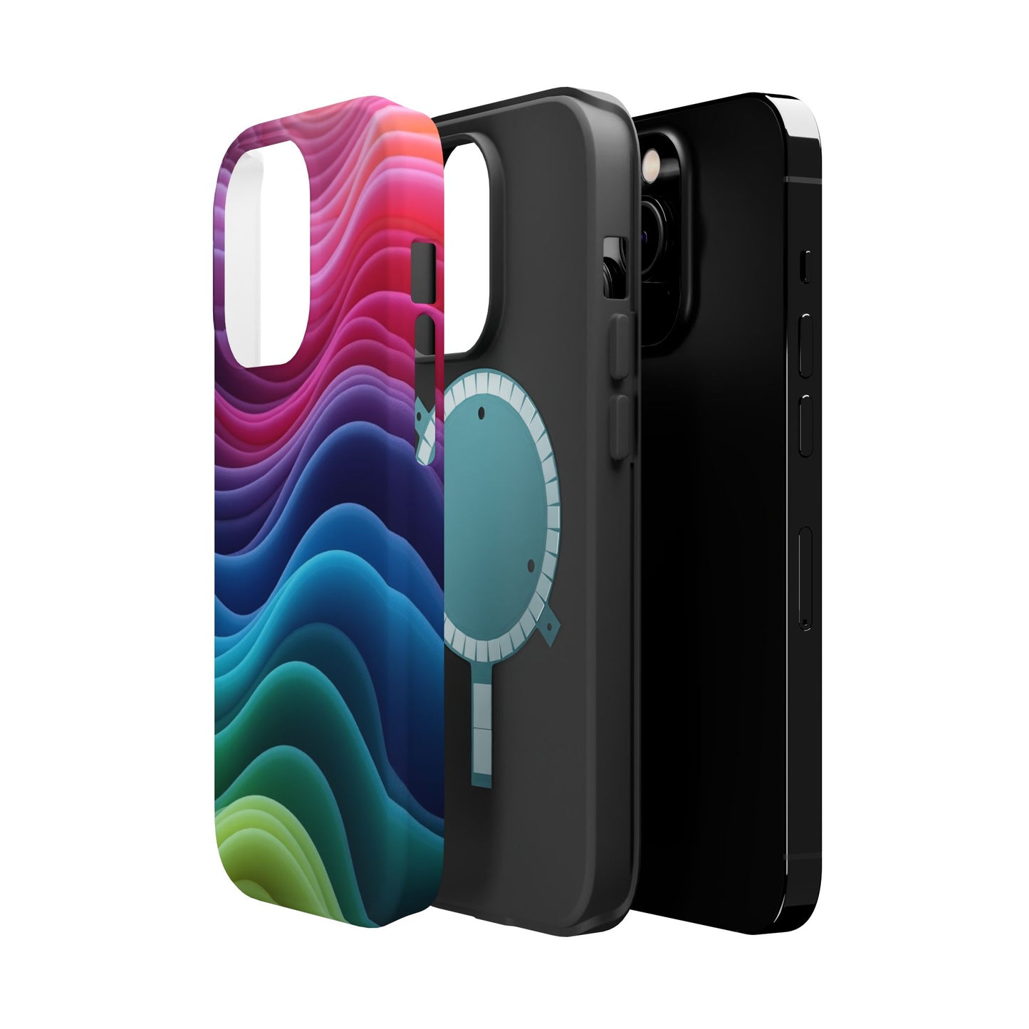 Colorful Wave Phone Case - Aesthetic iPhone Case | Rainbow Ripple Design | Trendy Gifts for Her | Unique Art Print