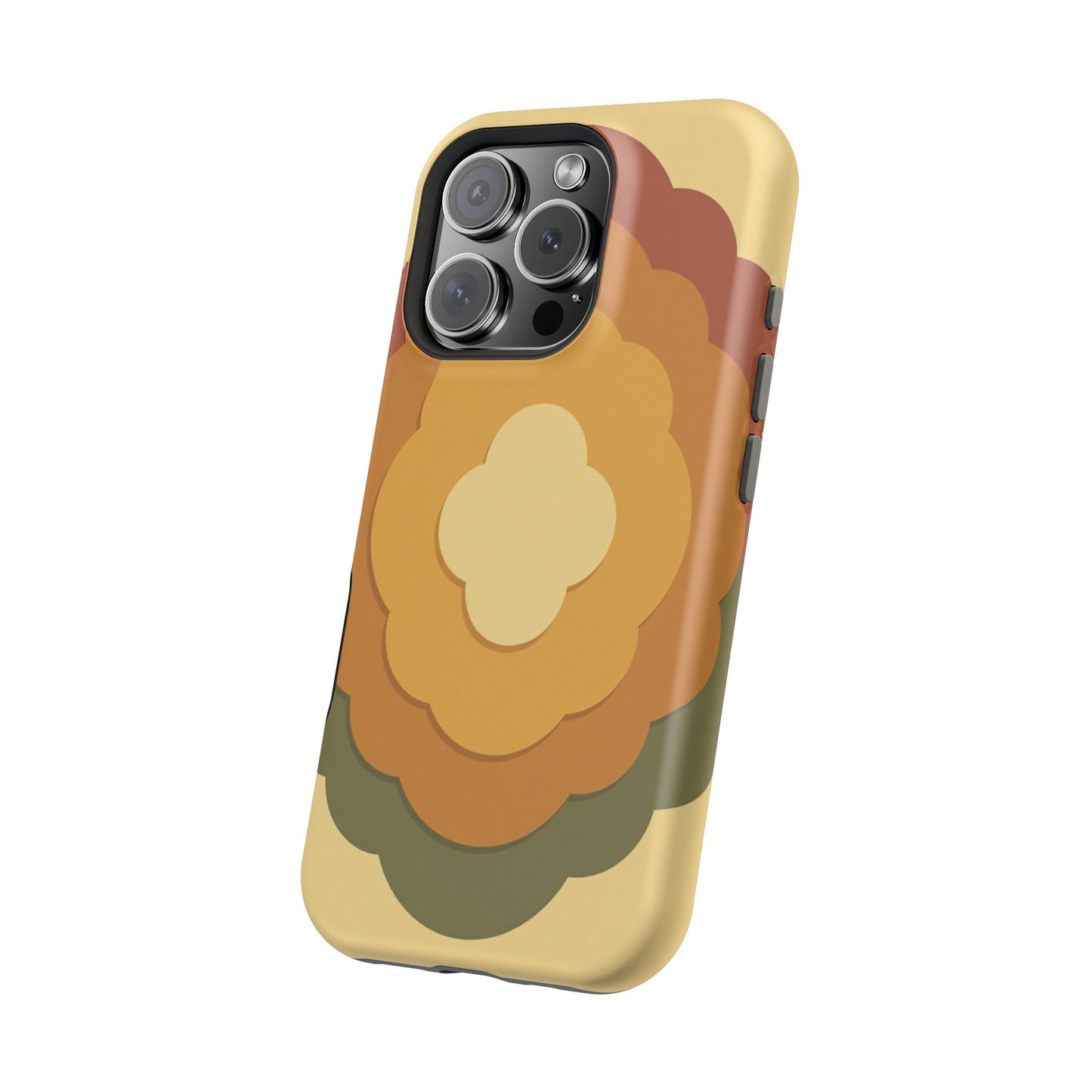 Retro Layered Bloom iPhone Case - 70s Flower Power Design, Vintage Aesthetic Gift Idea