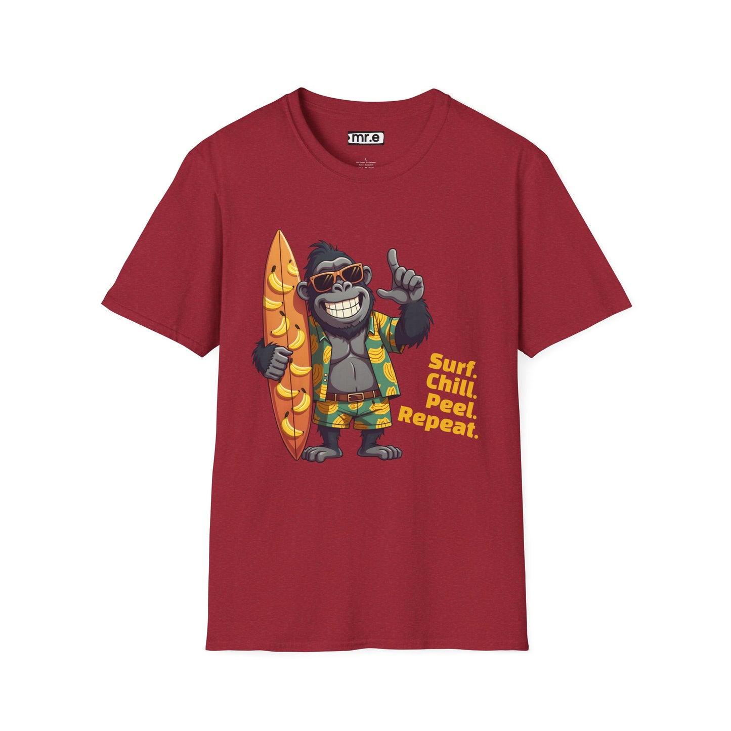Surf. Chill. Peel. Repeat. β Funny Tropical Gorilla T-Shirt