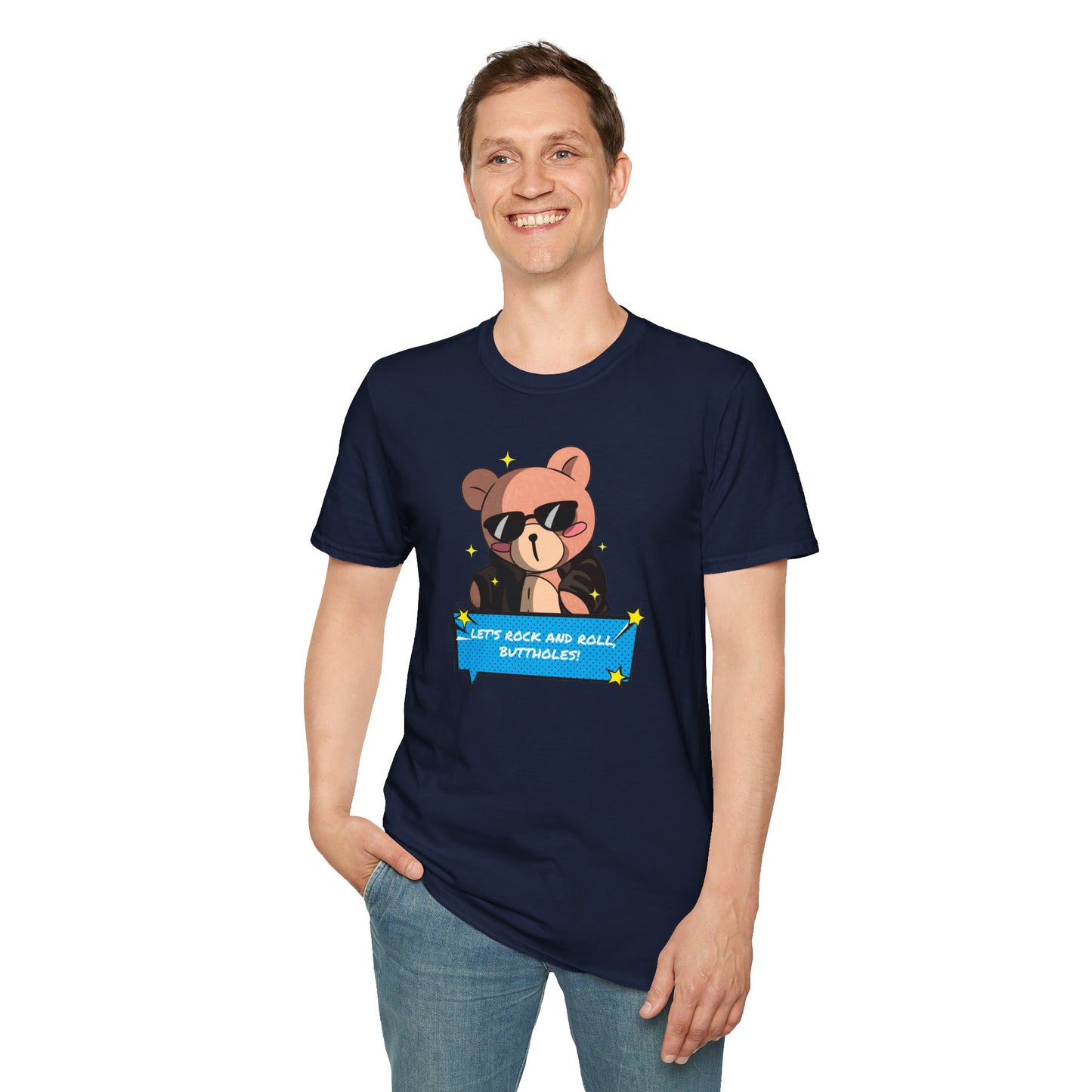 "Let’s Rock ‘n’ Roll, Buttholes!" Bold & Hilarious Graphic Tee – Sassy Body Positivity T-Shirt for the Unapologetically You