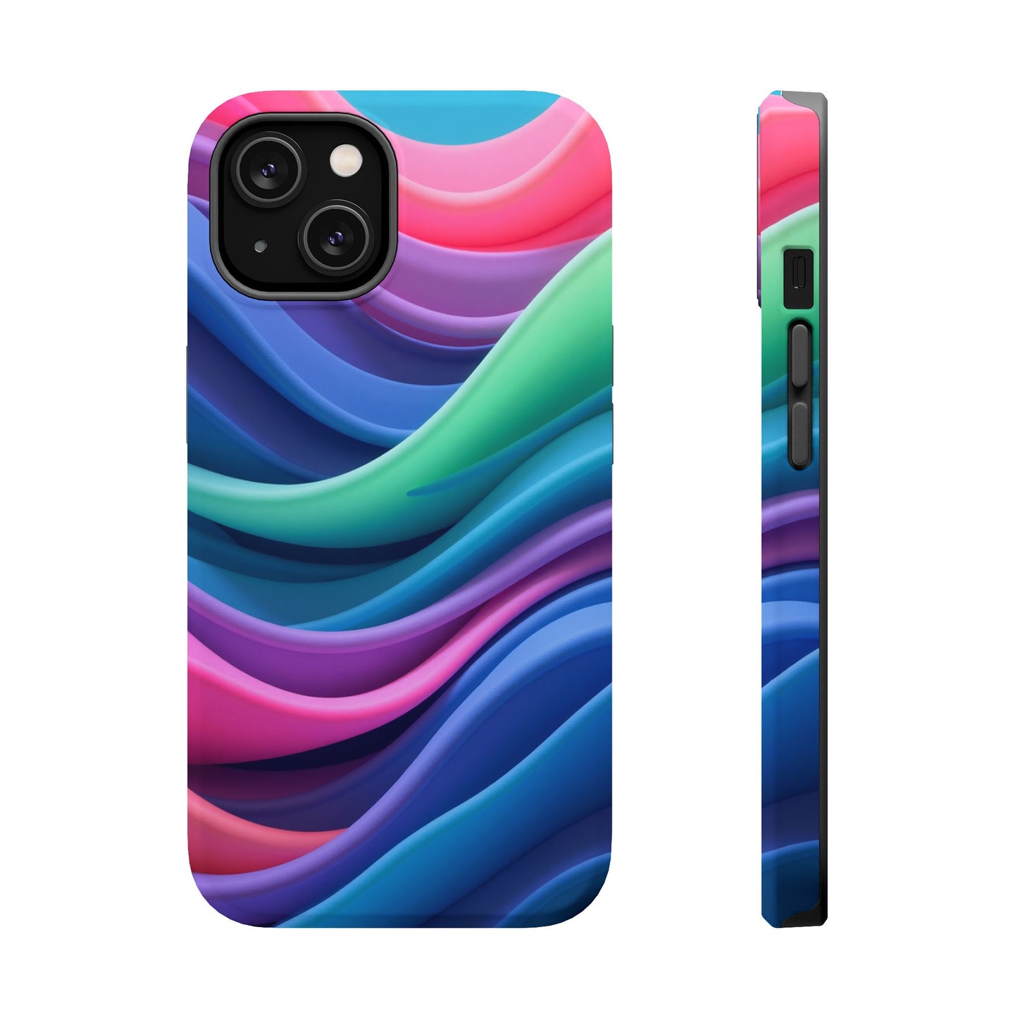 Oceanic Serenity iPhone Case - Abstract Wave Design, Calming Aesthetic Gift Idea