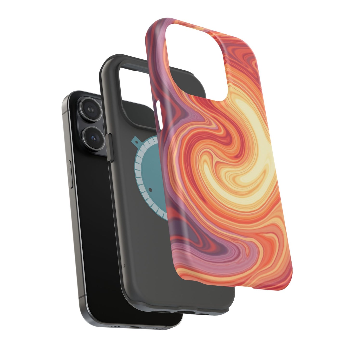 Sunset Phone Case - Orange Aesthetic iPhone Case, Warm Gift Idea, Trendy Swirl Design