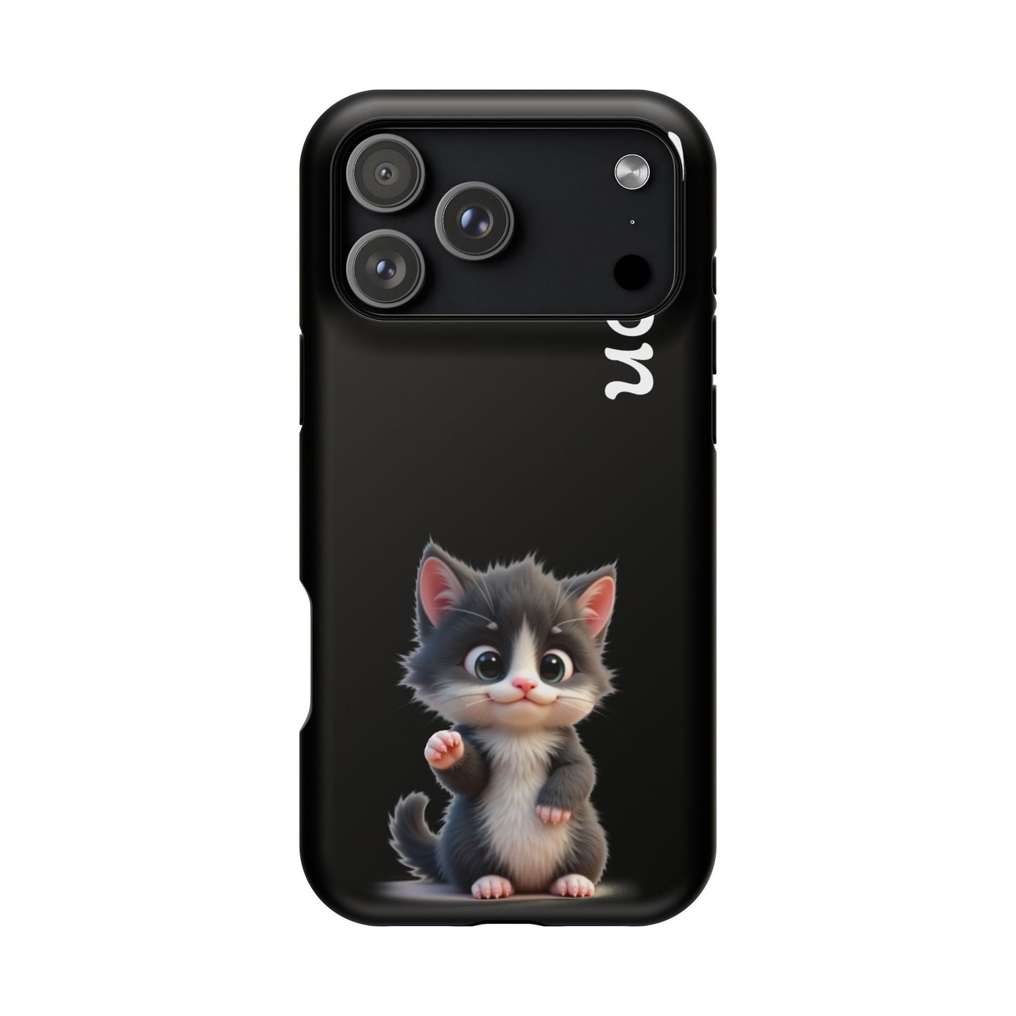 Personalized Kitten Phone Case - Custom Name Cat Lover Gift | Cute Black iPhone Cases for Women & Girls