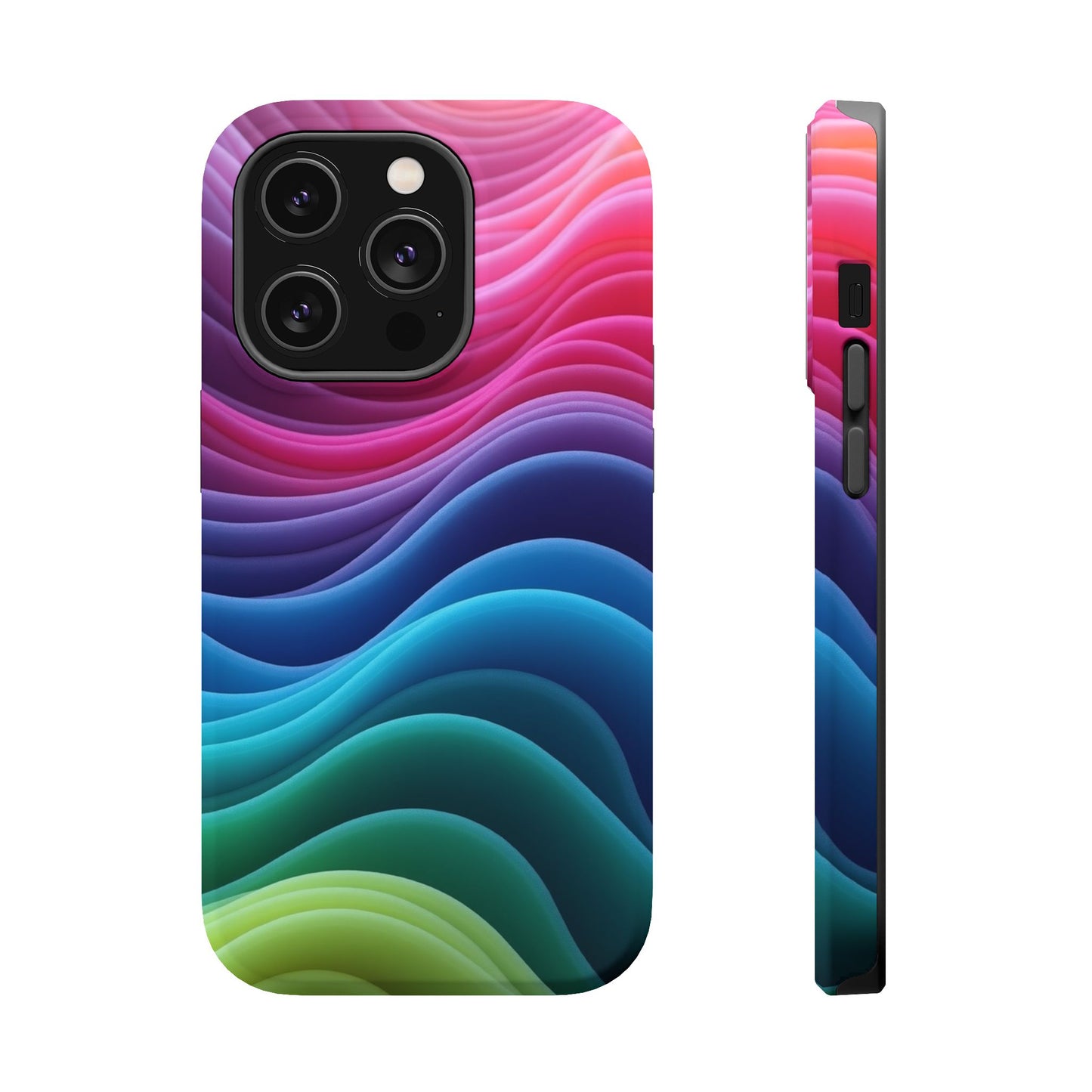 Colorful Wave Phone Case - Aesthetic iPhone Case | Rainbow Ripple Design | Trendy Gifts for Her | Unique Art Print
