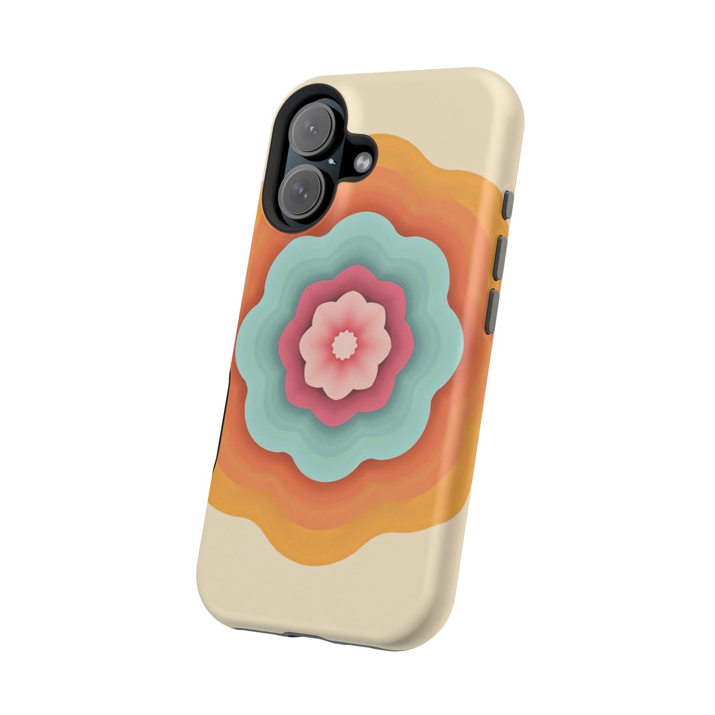 Retro Flower Phone Case - 70s Aesthetic iPhone Case, Vintage Gift Idea, Layered Floral Design