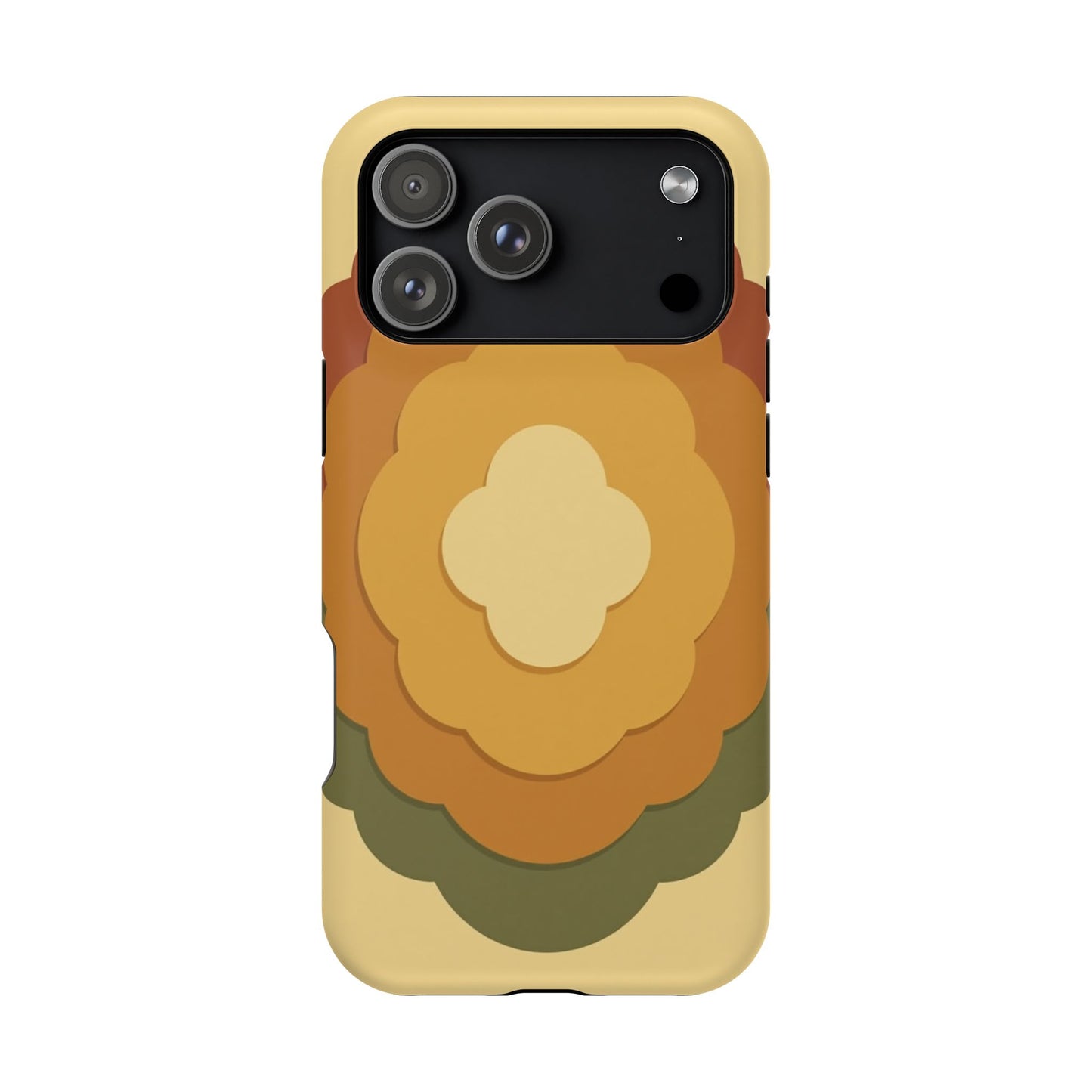 Retro Layered Bloom iPhone Case - 70s Flower Power Design, Vintage Aesthetic Gift Idea
