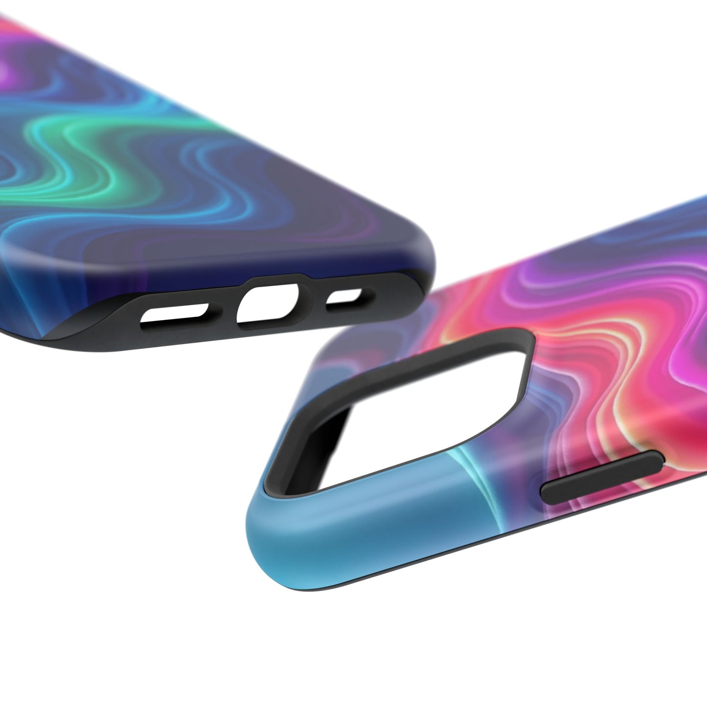 Neon Wave Phone Case - Aesthetic Glowing Design | iPhone 14-17 Cases | Trendy Gifts for Her, Rave Accessory
