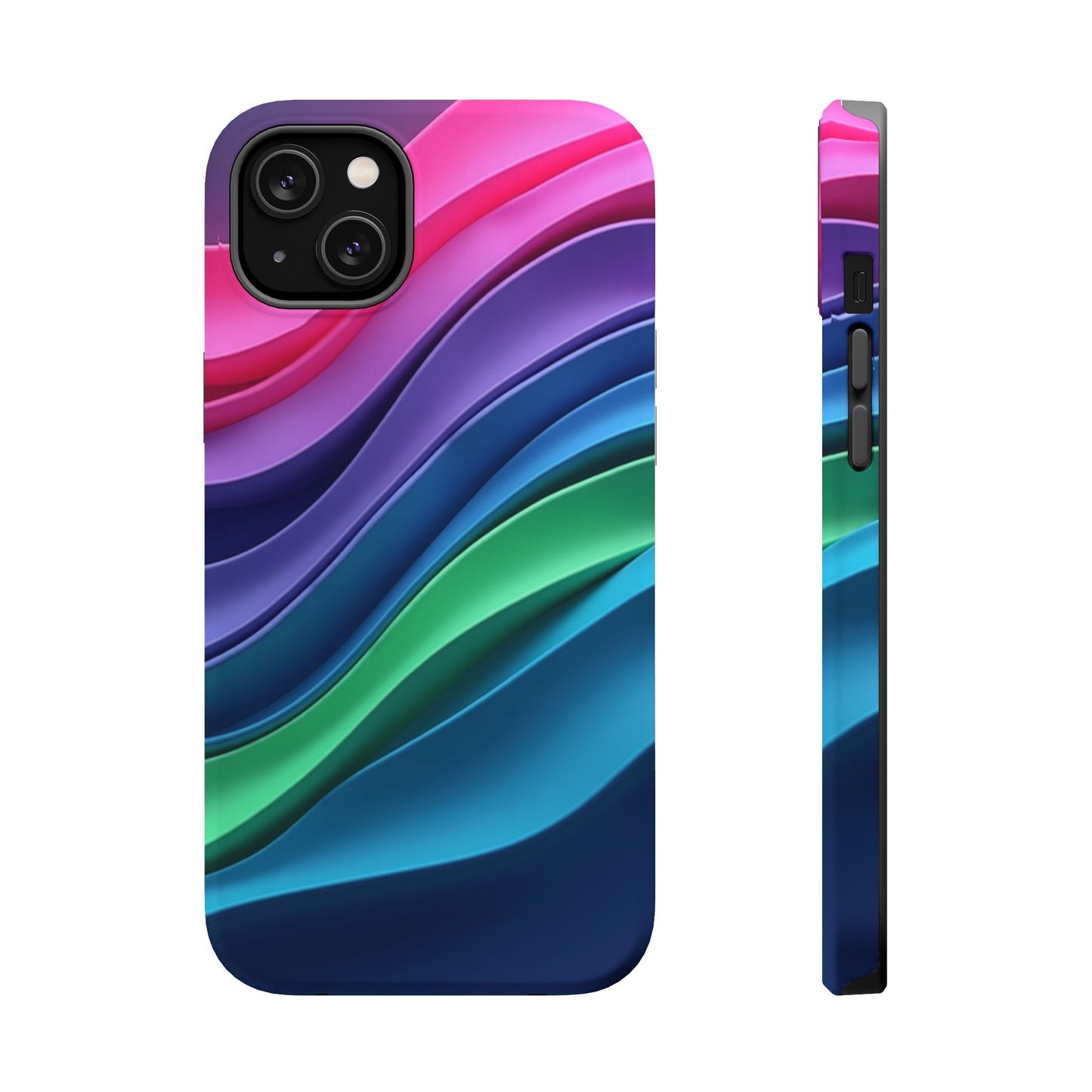 Rainbow Wave Phone Case - Colorful Abstract Design | Aesthetic iPhone Case | Trendy Gifts for Her | Vivid Gradient Art