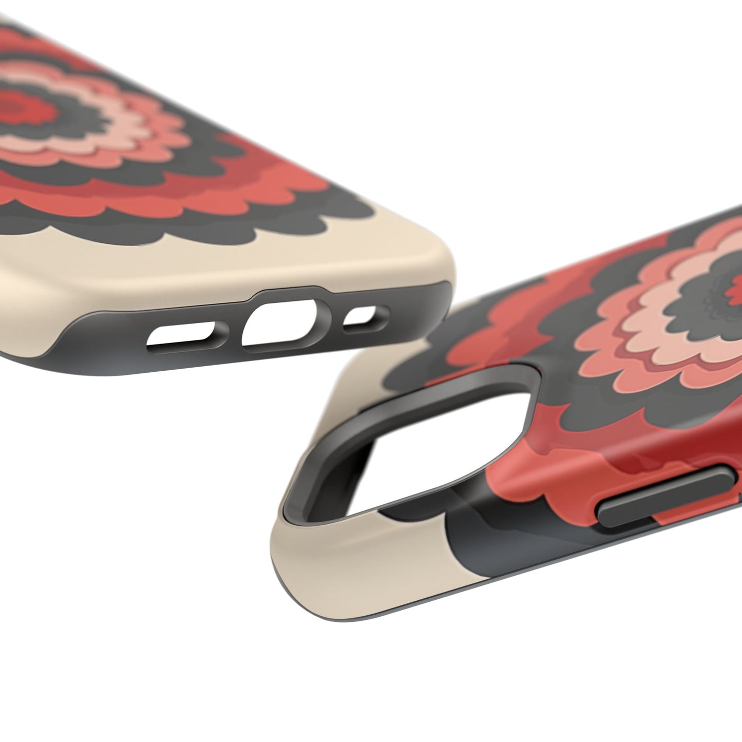 Layered Scallop Bloom iPhone Case - Retro Floral Design, Bold Aesthetic Gift Idea