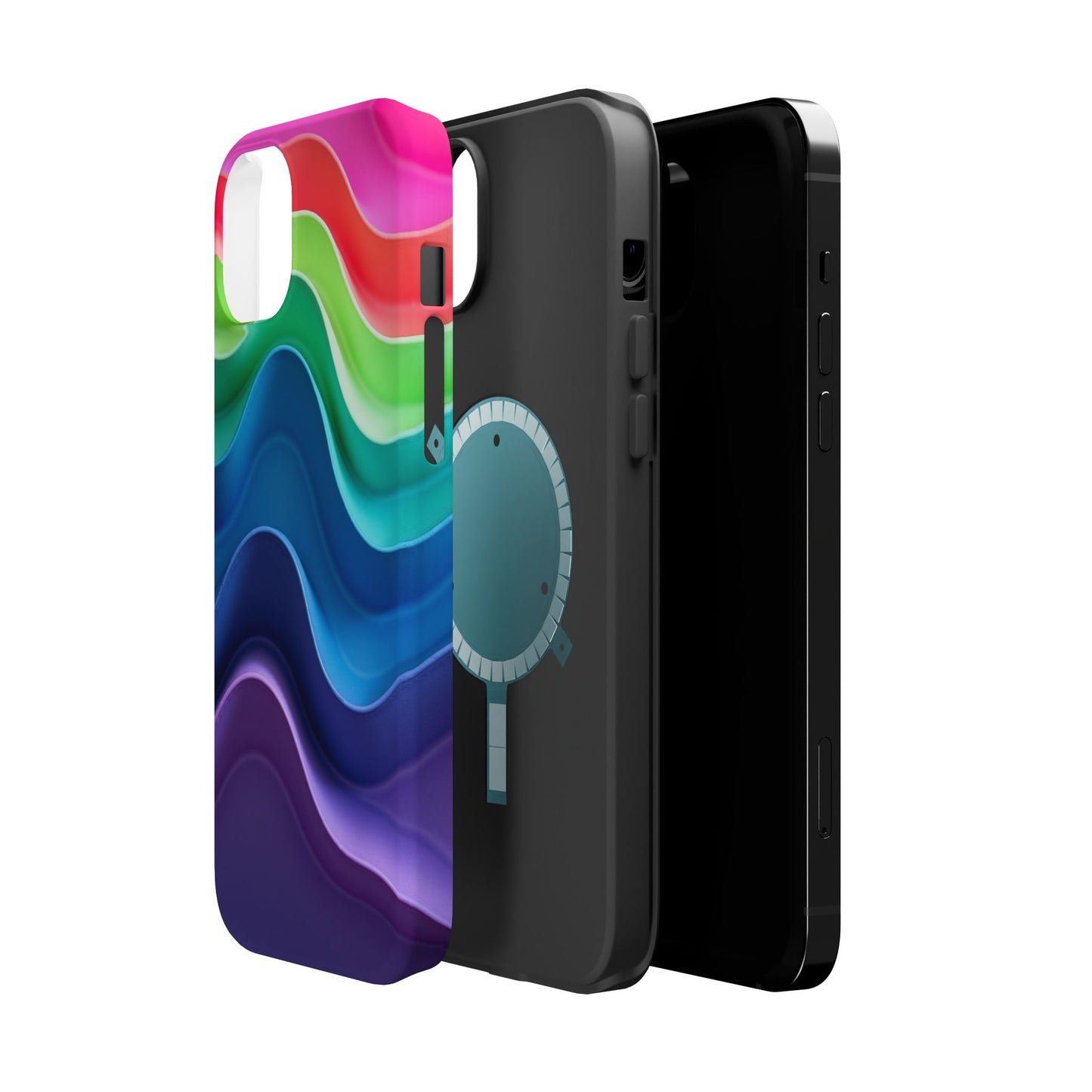 Rainbow Wave Phone Case - Aesthetic Ocean Design | iPhone 14-17 Cases | Nature Gifts for Her, Colorful Trendy Accessory