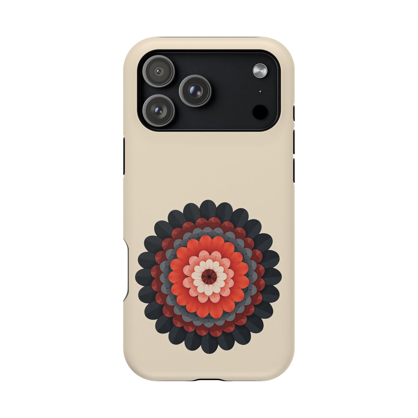 Red & Black Mandala iPhone Case - Bohemian Flower Design, Aesthetic Gift Idea