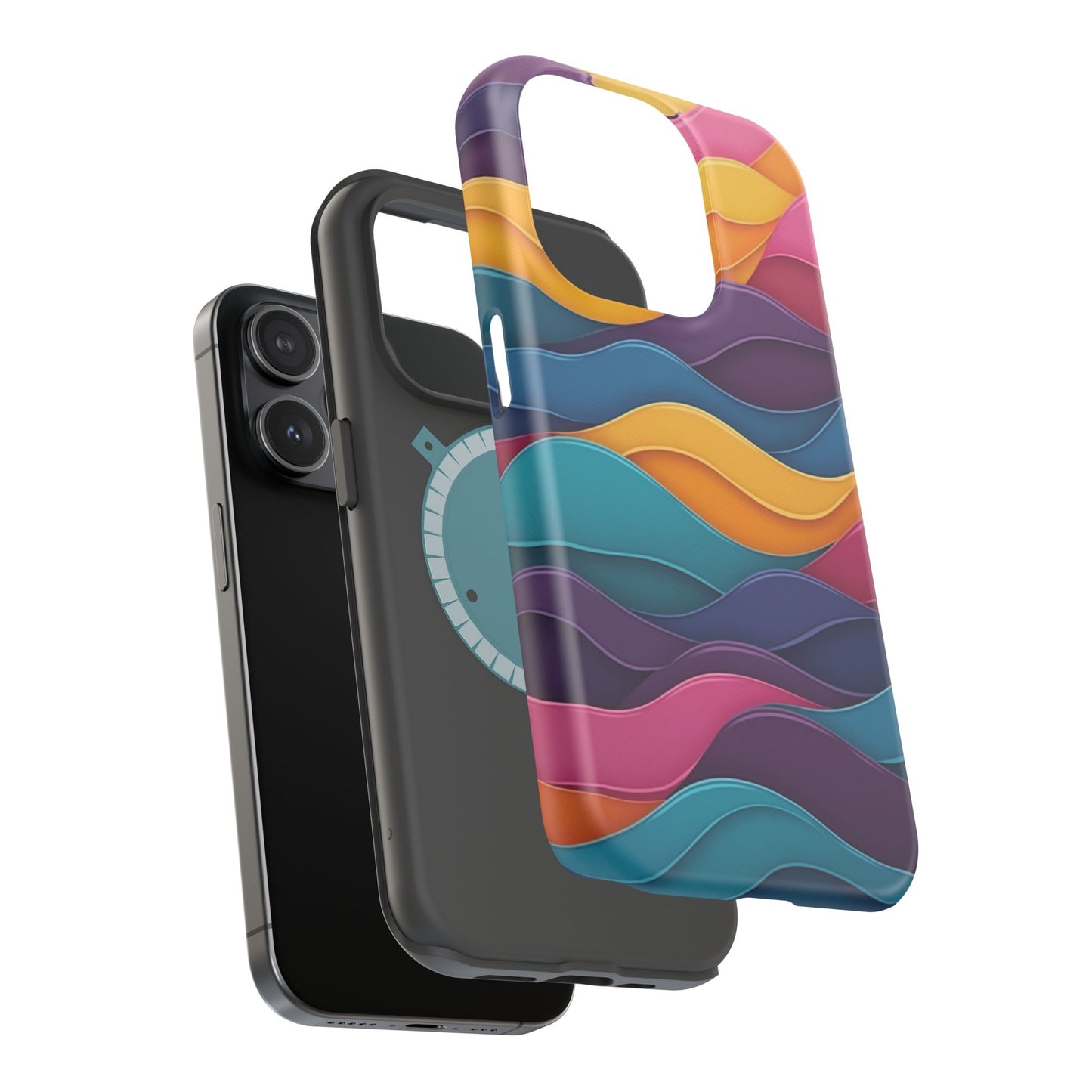 Colorful Wave Phone Case - Aesthetic iPhone Case, Bright Gift Idea, Trendy Summer Accessory