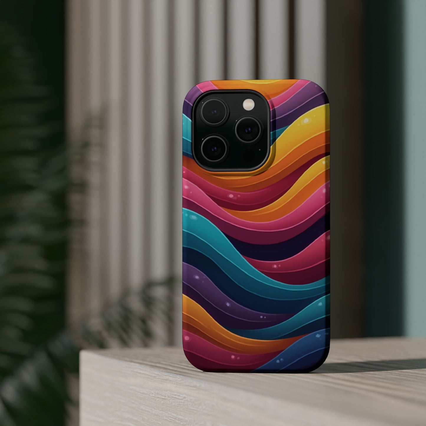 Colorful Wave Phone Case - Aesthetic iPhone Case, Bright Gift Idea, Trendy Summer Accessory