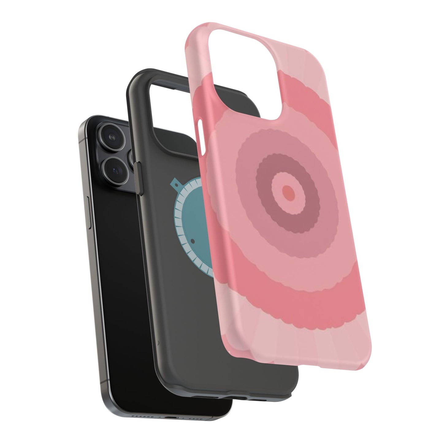 Retro Pink iPhone Case - 70s Aesthetic Wave Design - Cute Y2K Accessory
