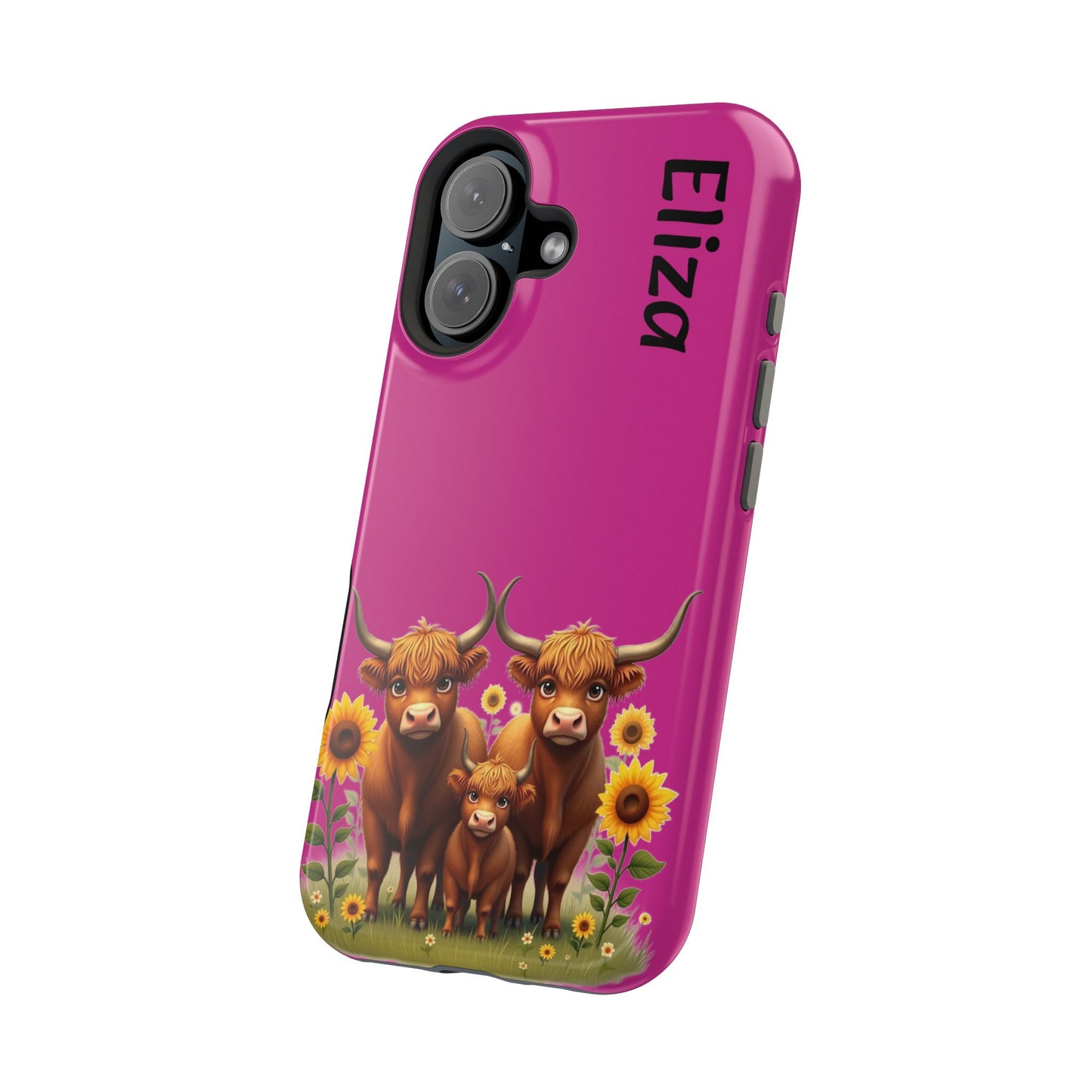 Highland Cow Phone Case - Personalized Custom Name | Cute Farm Animal Gift | iPhone Cases for Women & Girls