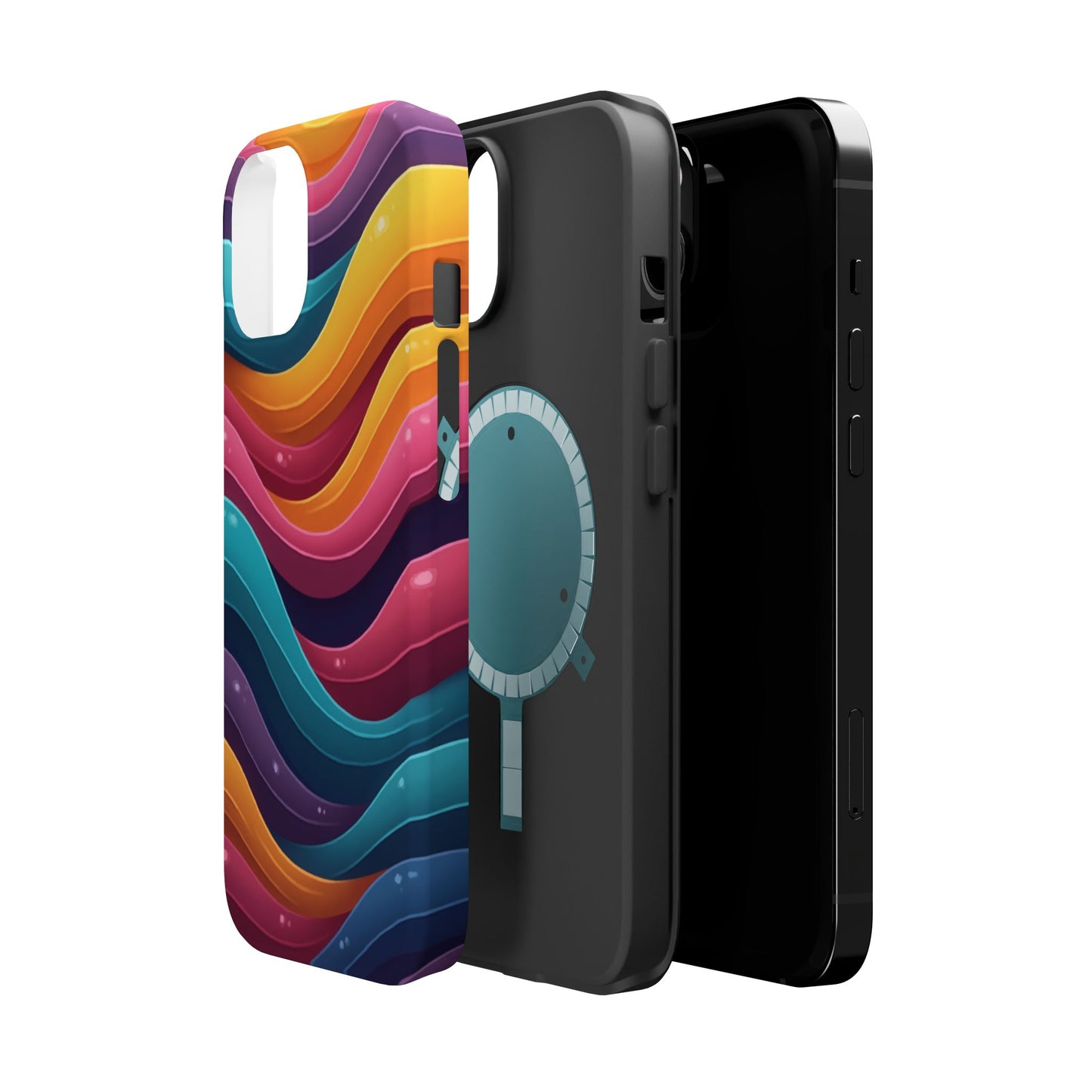 Colorful Wave Phone Case - Aesthetic iPhone Case, Bright Gift Idea, Trendy Summer Accessory