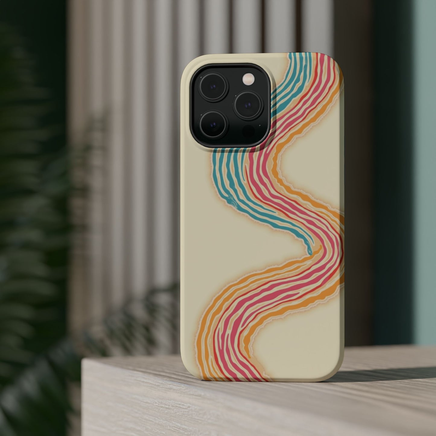 Abstract Flow Phone Case - Pastel Streamline Design