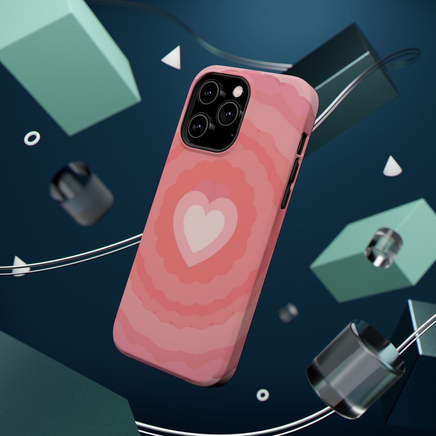 Heart Ripple iPhone Case - Cute Pink Aesthetic - Kawaii Gift for Her