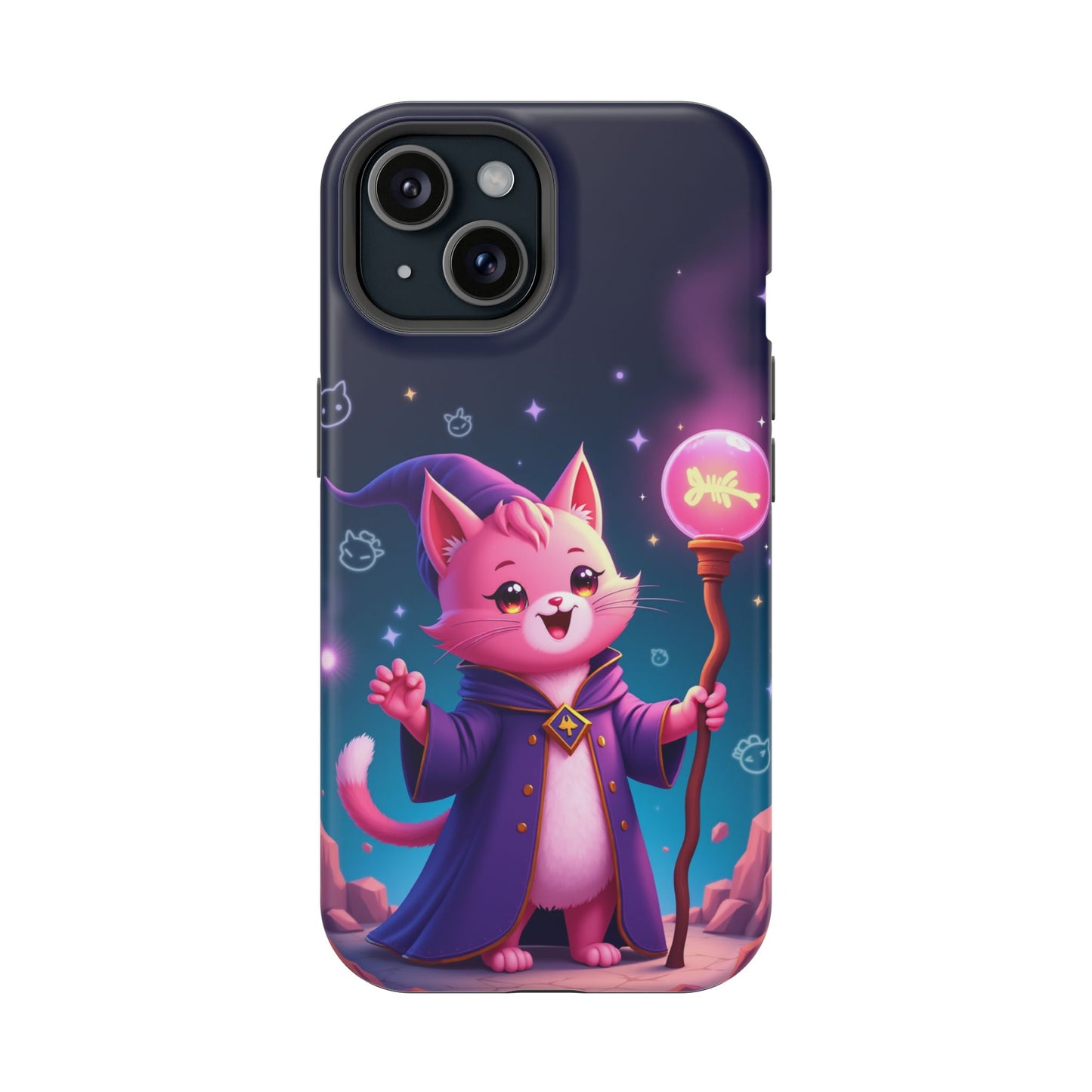 Magical Cat Sorcerer iPhone Case - Cute Fantasy Gift for Cat Lovers