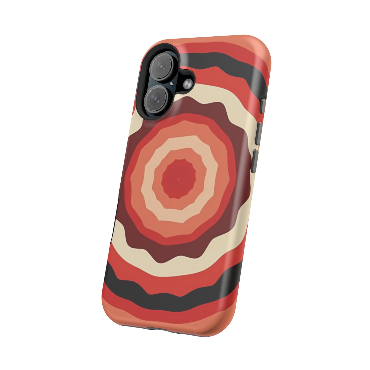 Retro Sunset iPhone Case - 70s Inspired Floral Design, Aesthetic Gift Idea