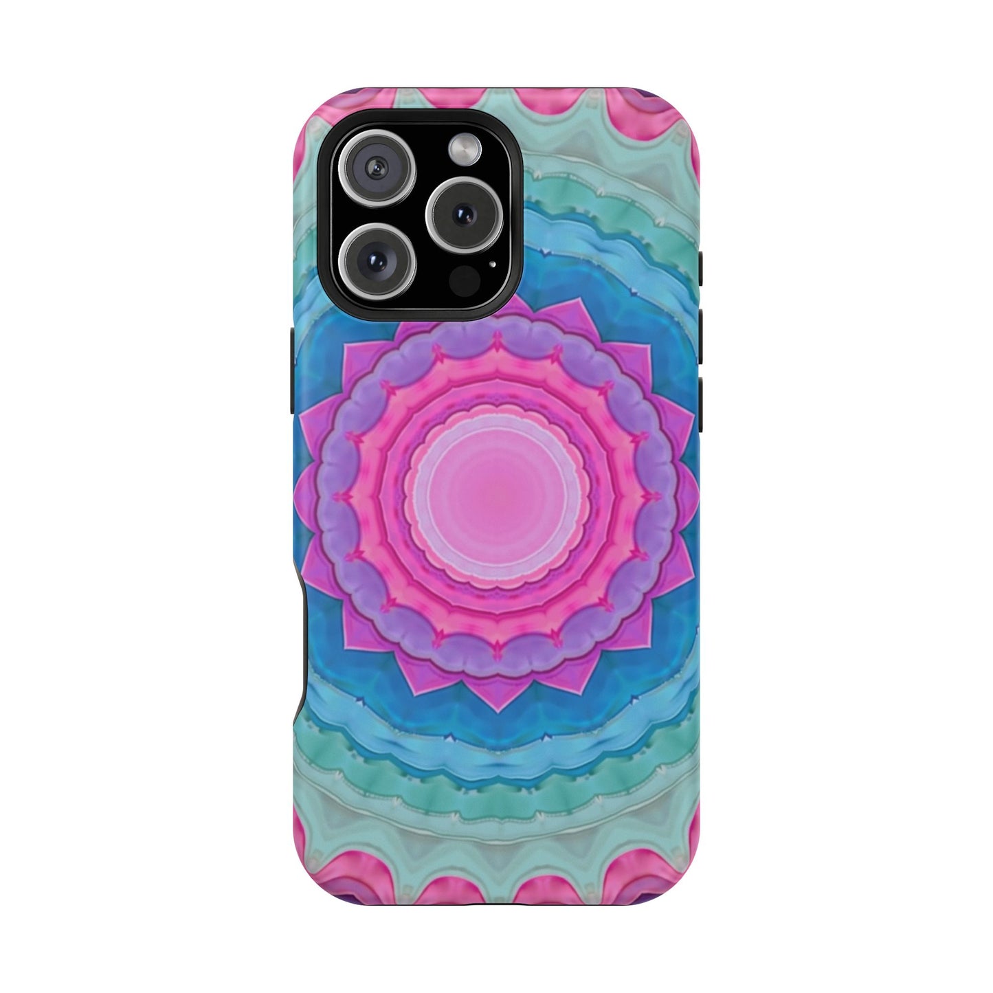Rippled Radiance iPhone Case - Abstract Pink Floral Design, Aesthetic Gift Idea