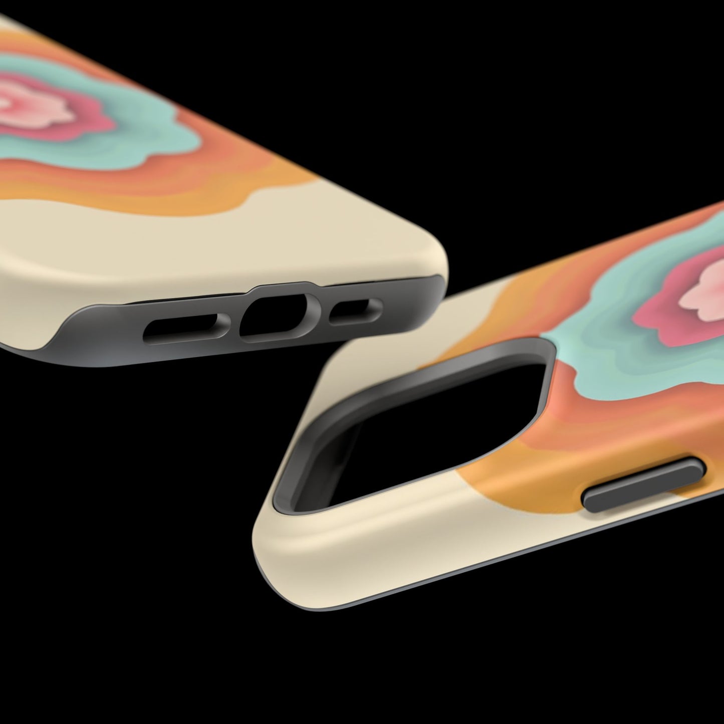 Retro Flower Phone Case - 70s Aesthetic iPhone Case, Vintage Gift Idea, Layered Floral Design