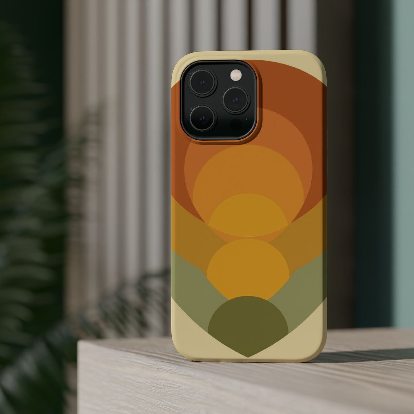 70s Sunburst Phone Case - Vintage Aesthetic iPhone Case, Retro Gift Idea, Brown Orange Design
