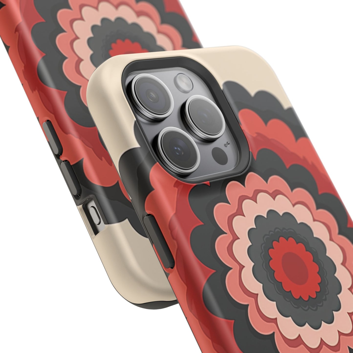 Layered Scallop Bloom iPhone Case - Retro Floral Design, Bold Aesthetic Gift Idea
