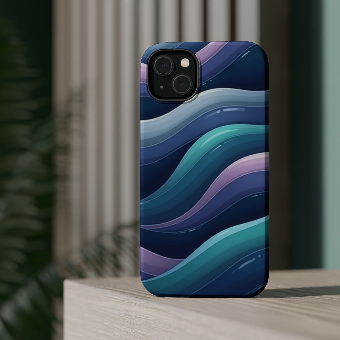 Blue Wave Phone Case - Aesthetic iPhone Case | Dark Moody Gradient Design | Gifts for Her | Unique Art Print