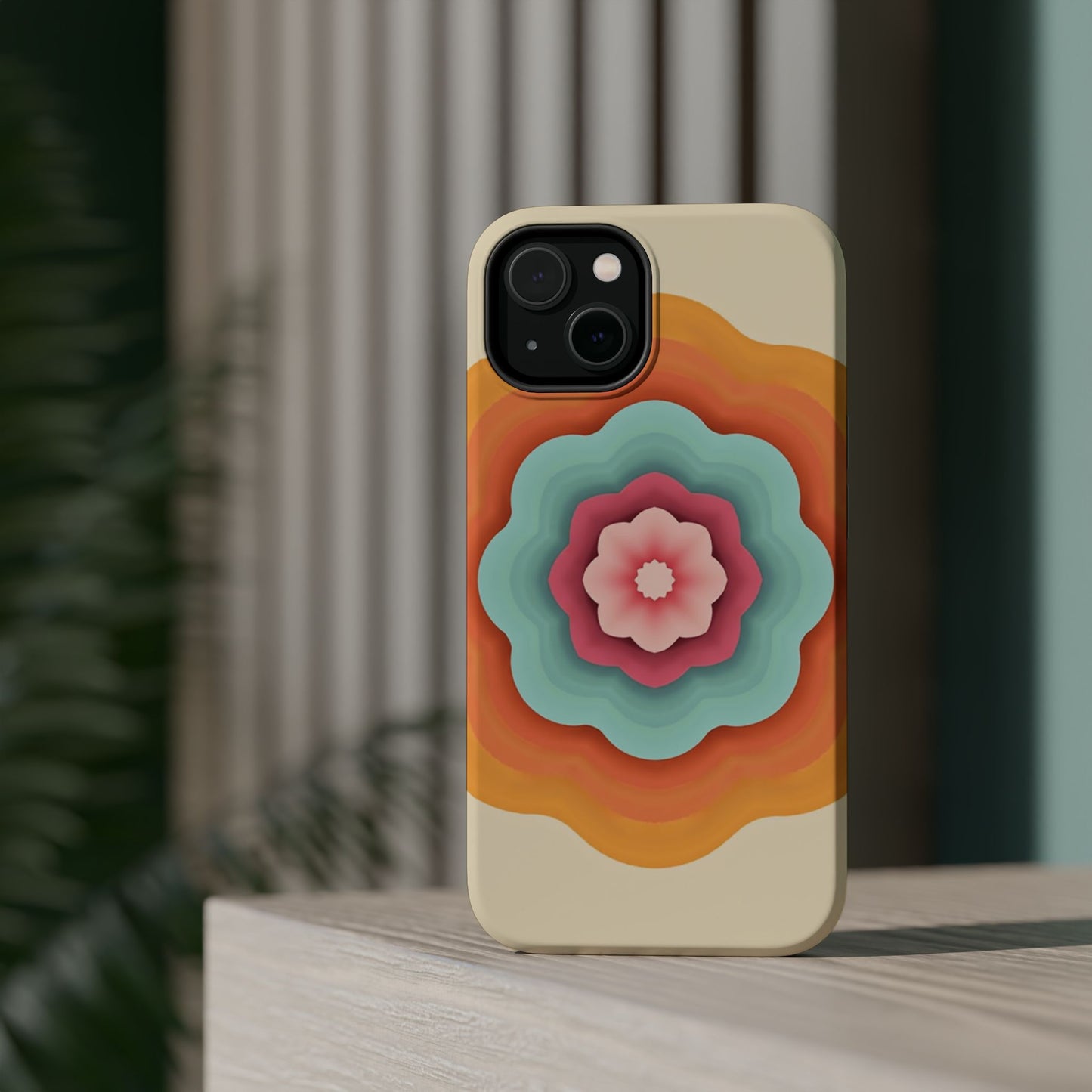 Retro Flower Phone Case - 70s Aesthetic iPhone Case, Vintage Gift Idea, Layered Floral Design