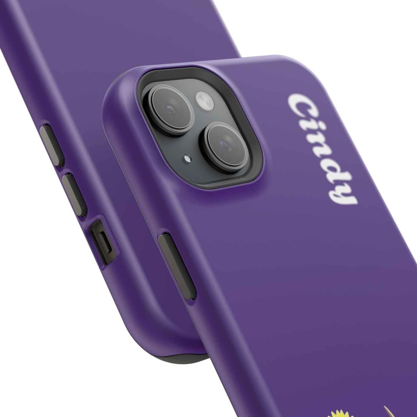 Personalized Purple Highland Cow Phone Case - Custom Name Farm Animal Gift | Cute Purple iPhone Cases for Women & Girls