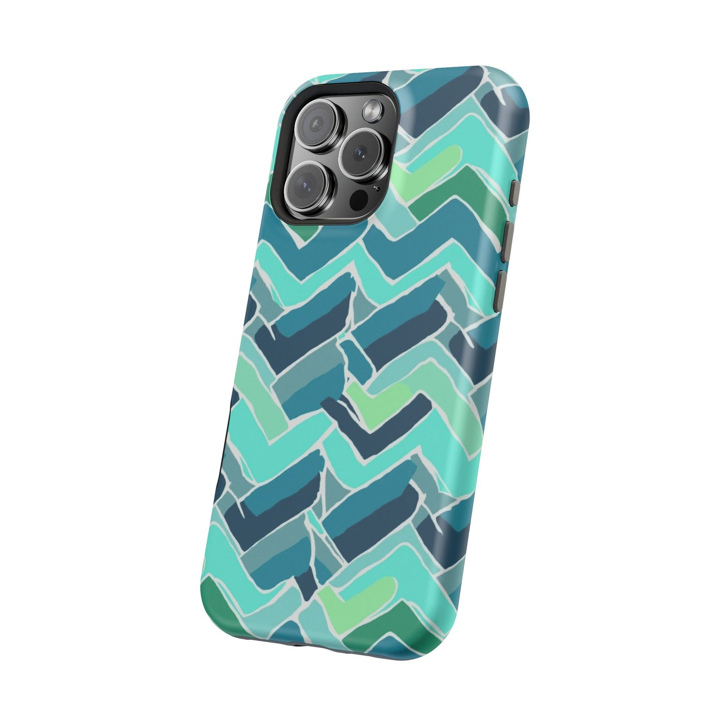 Watercolor Chevron Phone Case β Aesthetic Soft Pastel Phone Cover for iPhone | Unique Artistic Design with Floral Accents