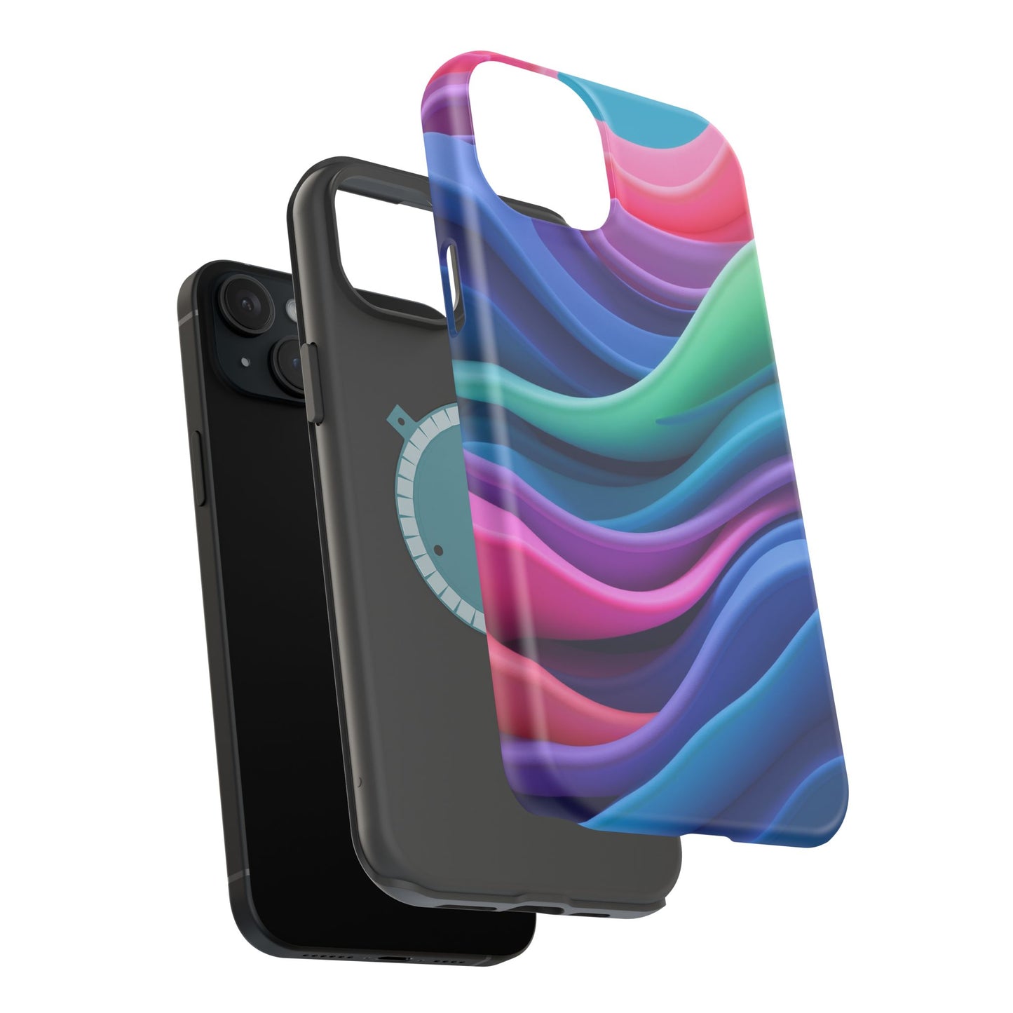Oceanic Serenity iPhone Case - Abstract Wave Design, Calming Aesthetic Gift Idea