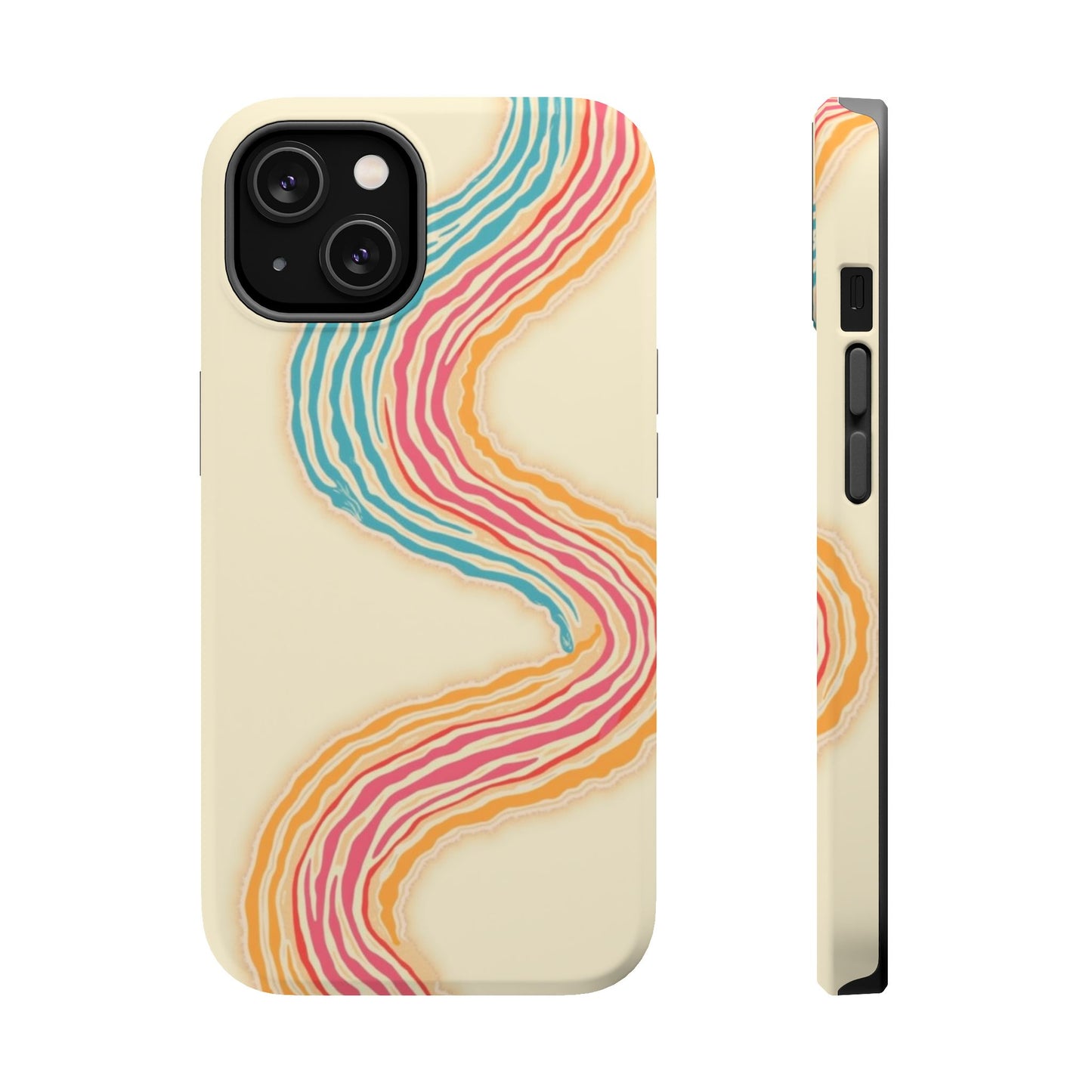 Abstract Flow Phone Case - Pastel Streamline Design