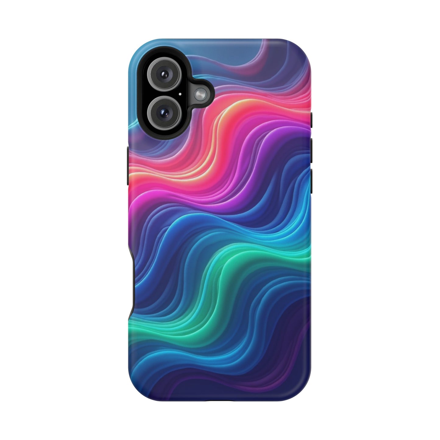 Neon Wave Phone Case - Aesthetic Glowing Design | iPhone 14-17 Cases | Trendy Gifts for Her, Rave Accessory